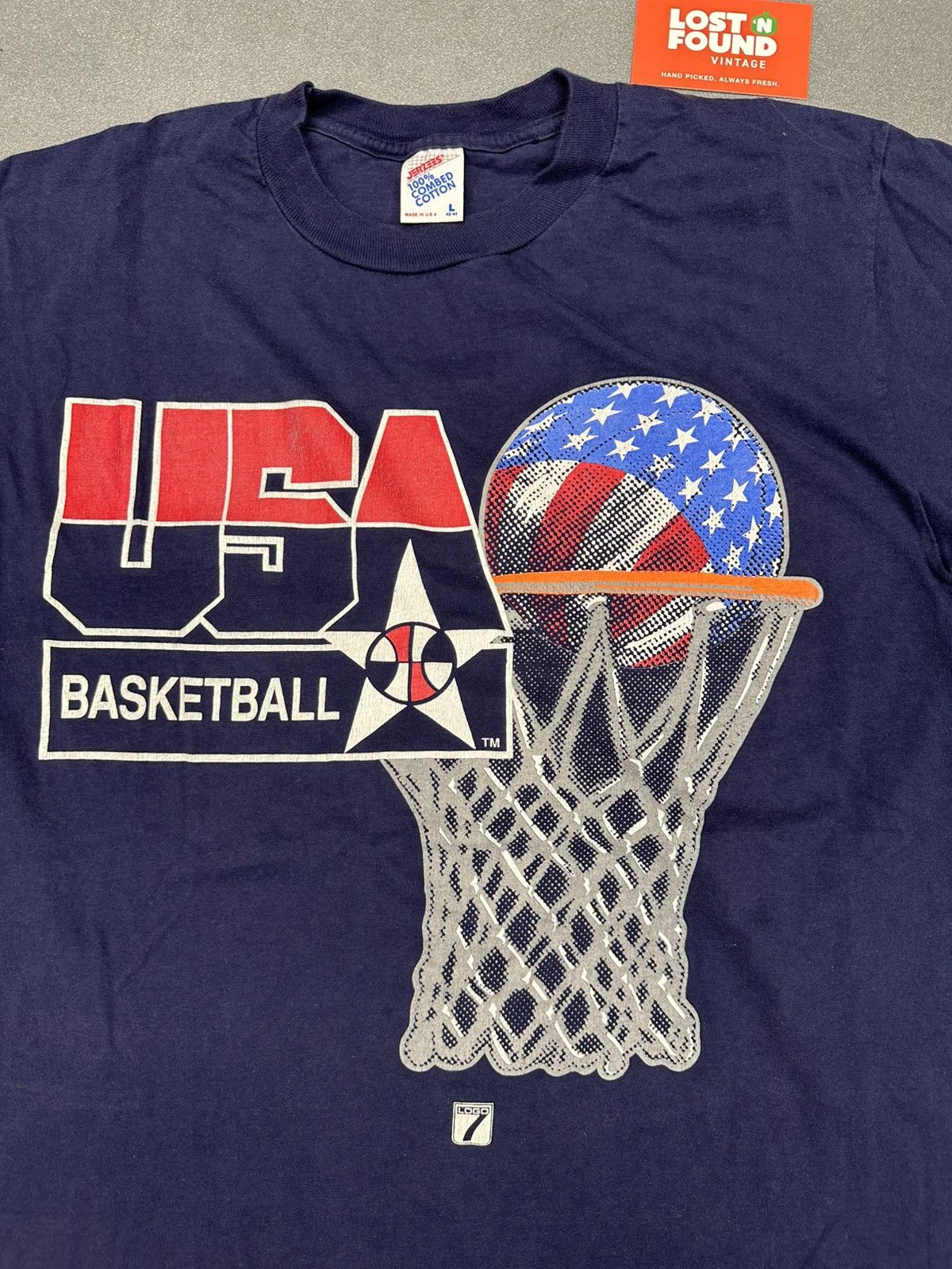 Vintage 90s Vintage USA Olympics Basketball Going In Rim Sports Tee Size US L / EU 52-54 / 3 - 2 Thumbnail