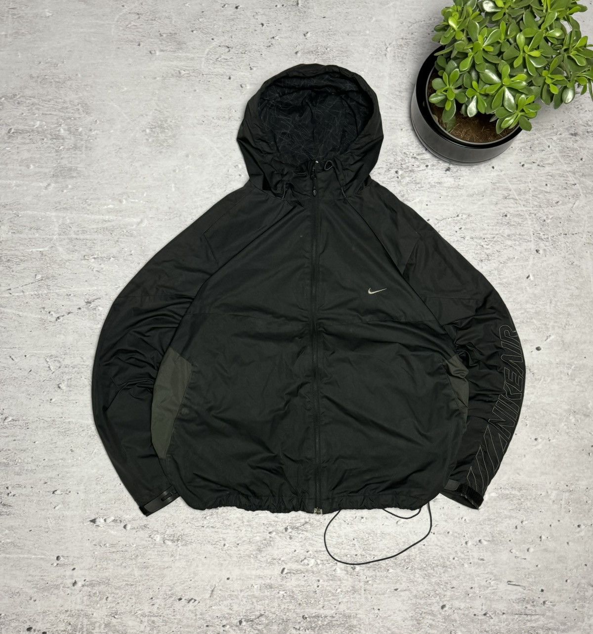 00s Nike Vintage Airmax Nylon Hooded Jacket Drill Y2K 