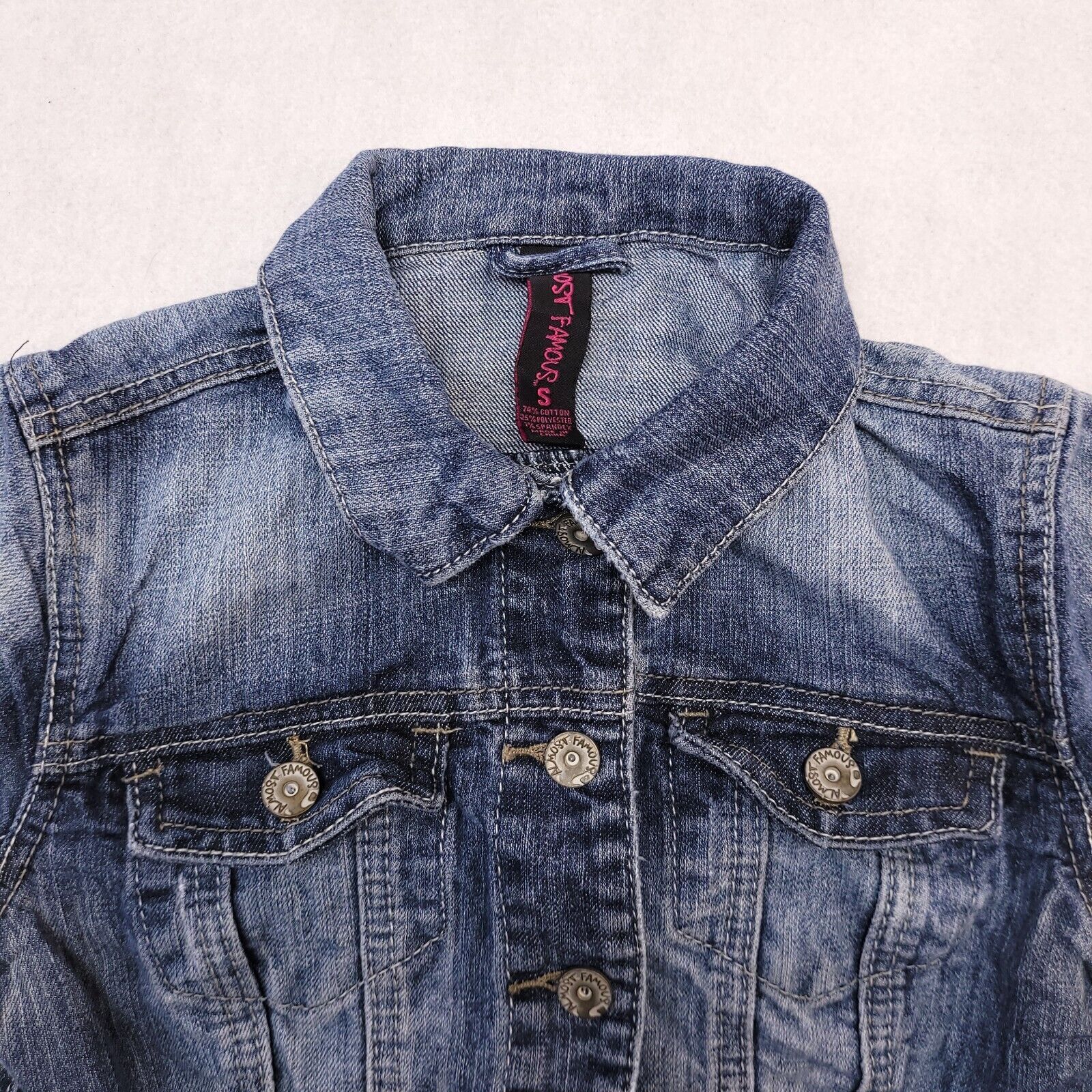 Almost Famous Almost Famous Button Up Denim Jean Jacket Womens Size S Blue Size S / US 4 / IT 40 - 1 Thumbnail