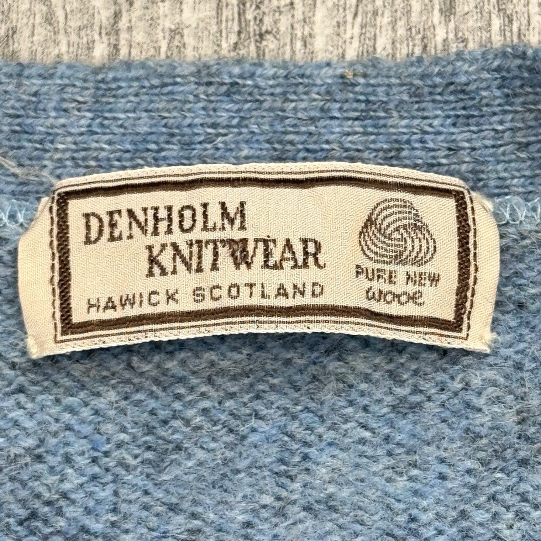 Vintage VINTAGE Denholm Scotland Shetland Wool Cardigan Mens Blue 5-Button Knit Pockets Classic 80s 90s Size L / US 10 / IT 46 - 3 Thumbnail