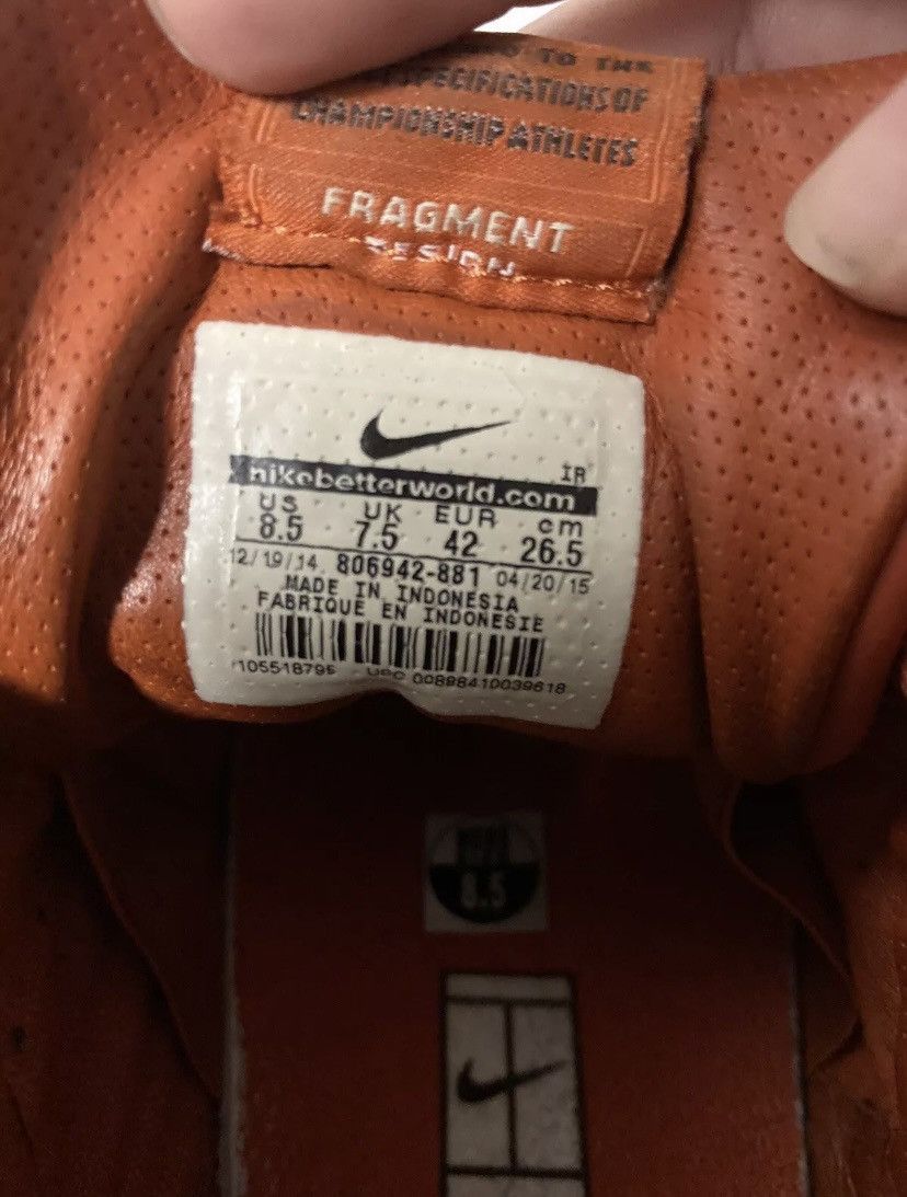 Fragment Design × Hiroshi Fujiwara × Nike Nike Air x Fragment Designs Trainer 1 Orange Size 8.5 Rare Size US 8.5 / EU 41-42 - 15 Thumbnail