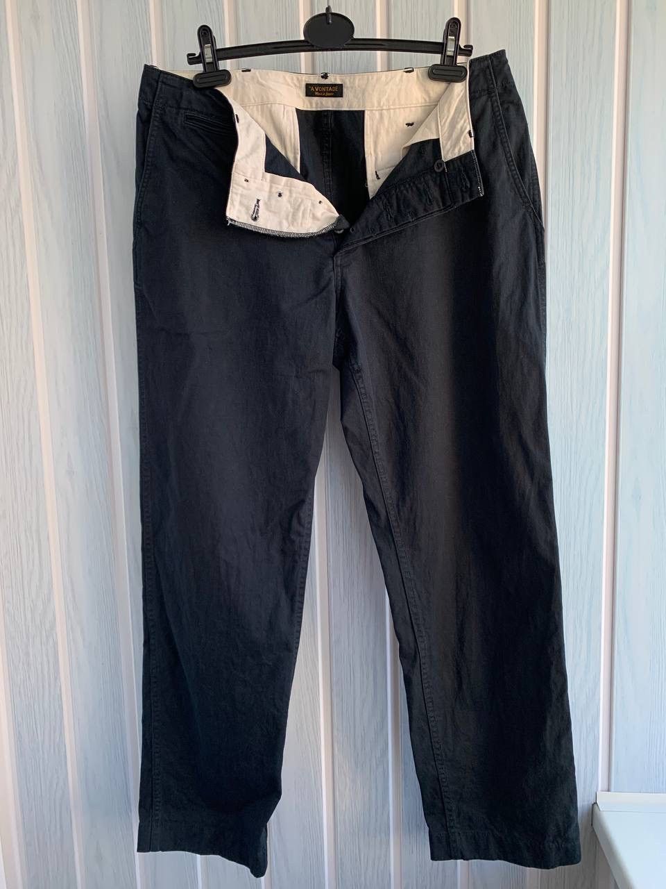 *A VONTADE × Japanese Brand A VONTADE Navy Sanforized Cotton By Drive On Track Trousers Size US 33 - 4 Thumbnail