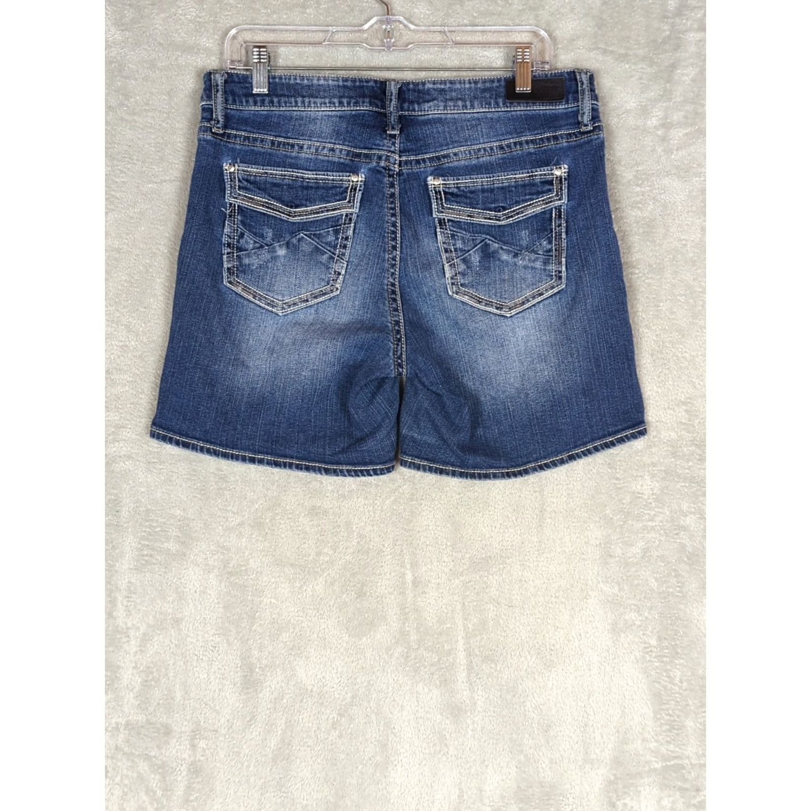 Vintage VINTAGE Daytrip Virgo Womens Jeans Shorts Blue Distressed Mid-Rise Denim 30 Regular Stretch Size 30" / US 8 / IT 44 - 5 Thumbnail