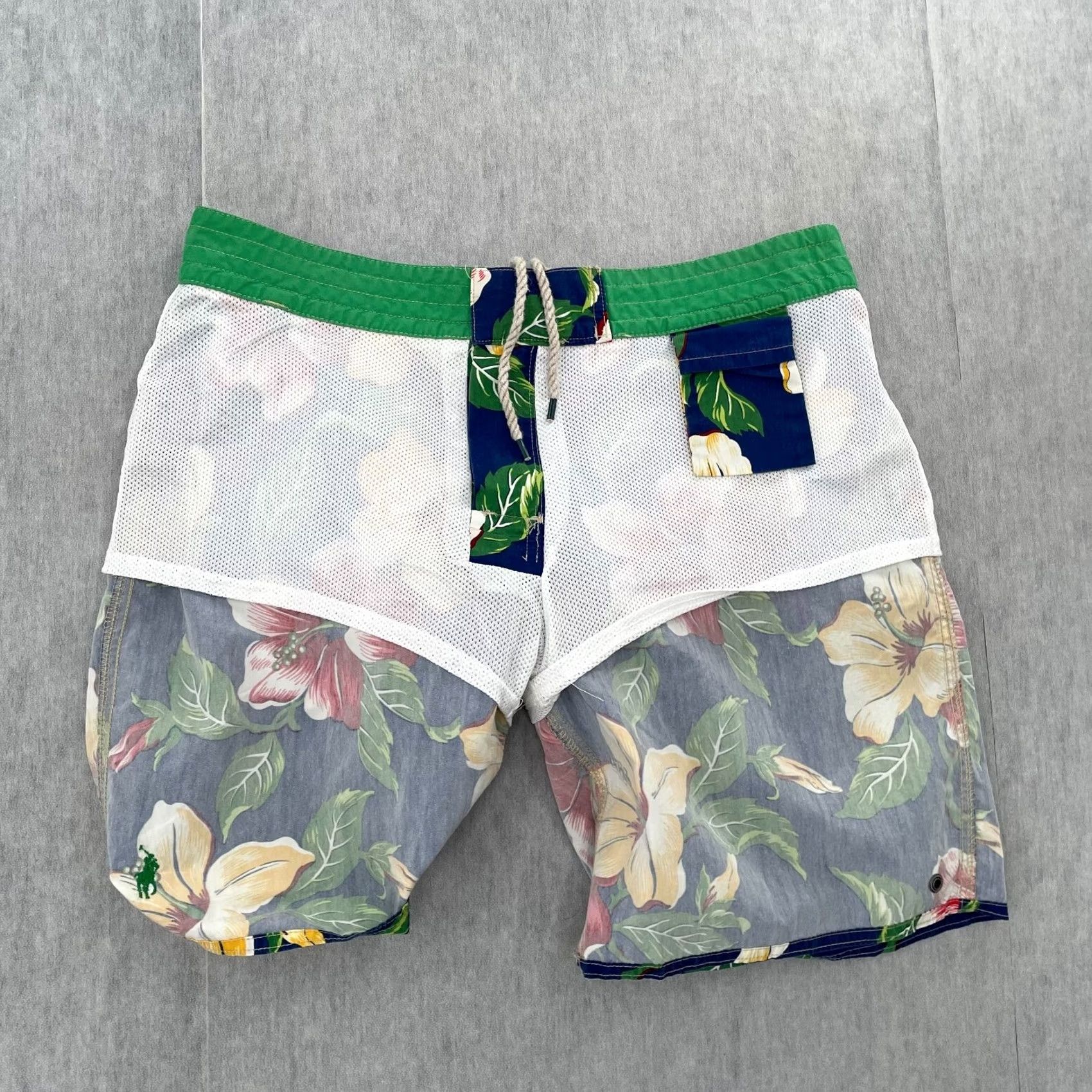 Polo Ralph Lauren VINTAGE Polo Ralph Lauren Floral Swim Trunks Adult 34 Blue Lined Pockets Mens Size US S / EU 44-46 / 1 - 7 Thumbnail