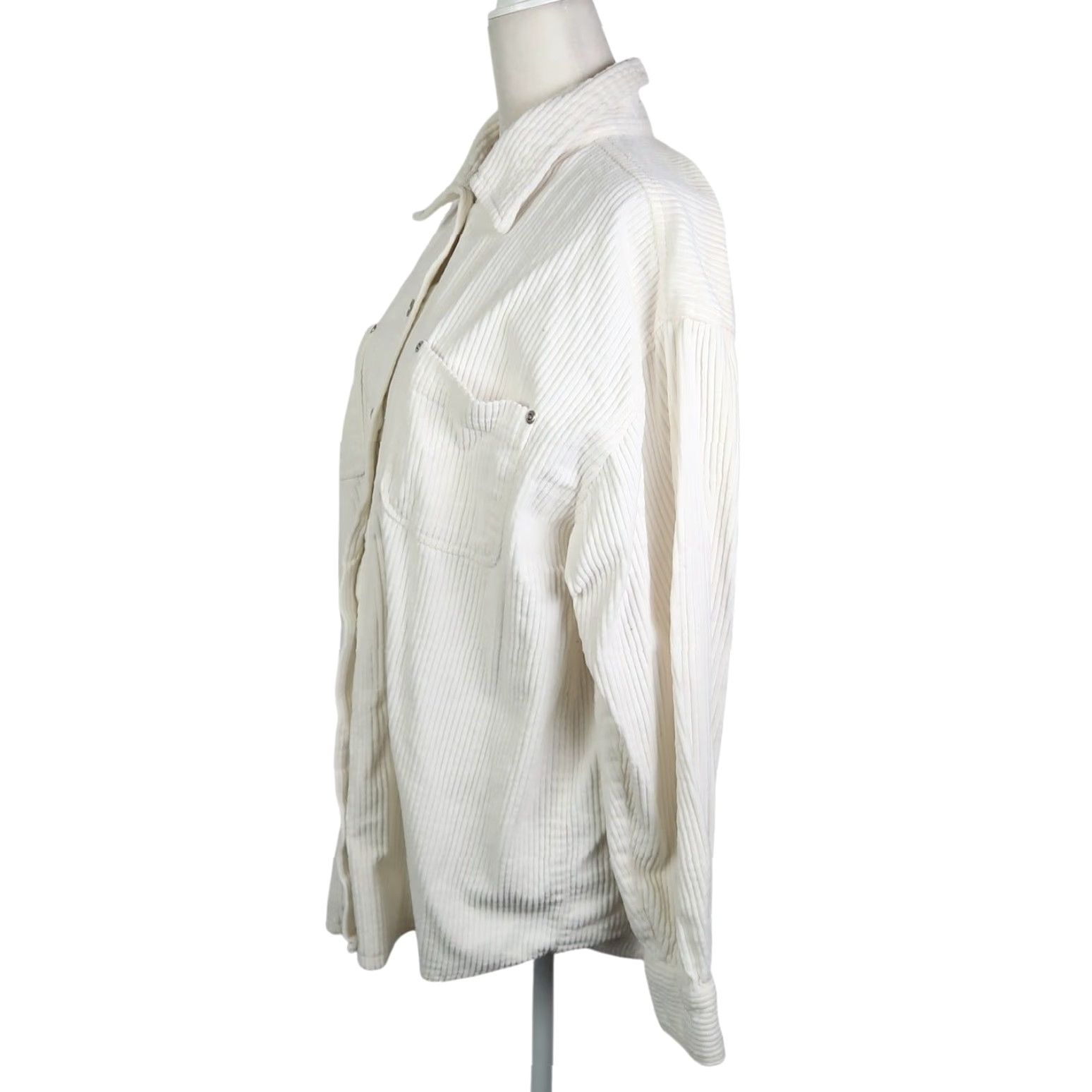 Vintage VINTAGE 90s Crossroads Cream Corduroy Shirt Jacket Small Women Size S / US 4 / IT 40 - 3 Thumbnail