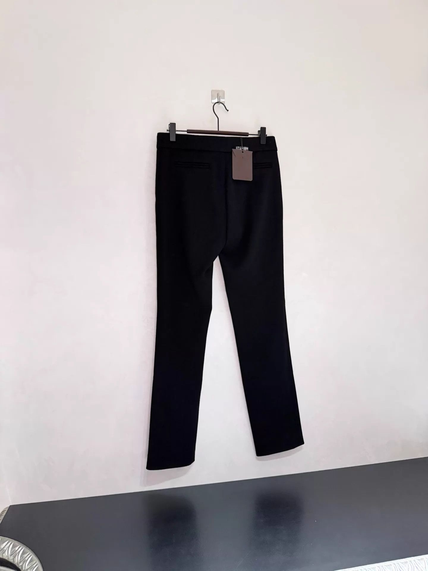 Louis Vuitton LV Black Wool Tailored Straight-Leg Trousers Size 26" / US 2 / IT 38 - 2 Thumbnail