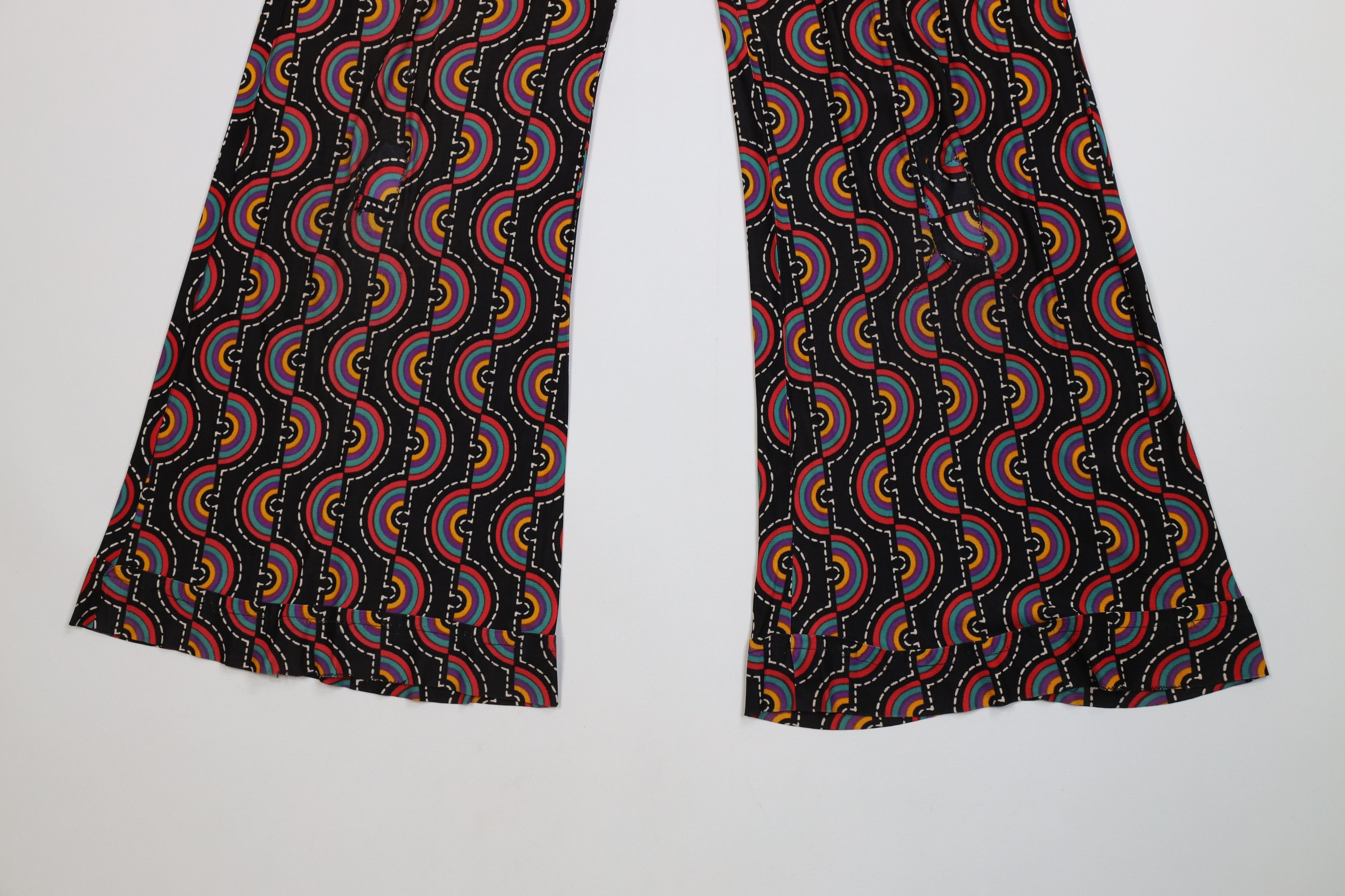 Vintage Vintage 60s 70s Boho Hippie Knit Bell Bottoms Pants Size 28" / US 6 / IT 42 - 4 Thumbnail