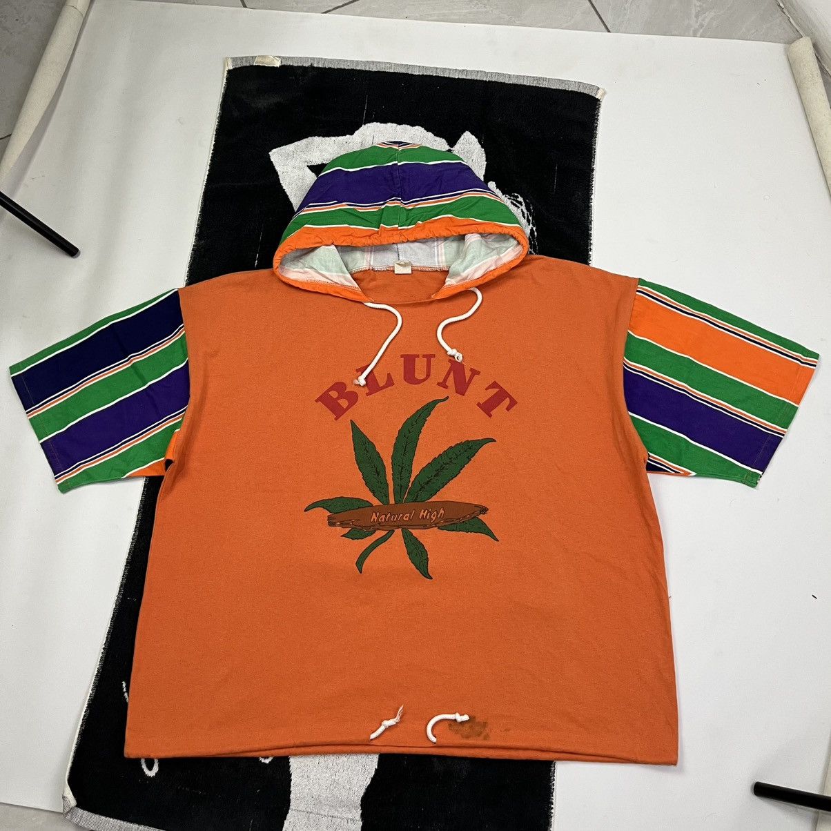 Bob Marley × If Six Was Nine × Vintage 1980s Blunt marijuana Short sleeve hoodie bob marley Size US L / EU 52-54 / 3 - 1 Thumbnail