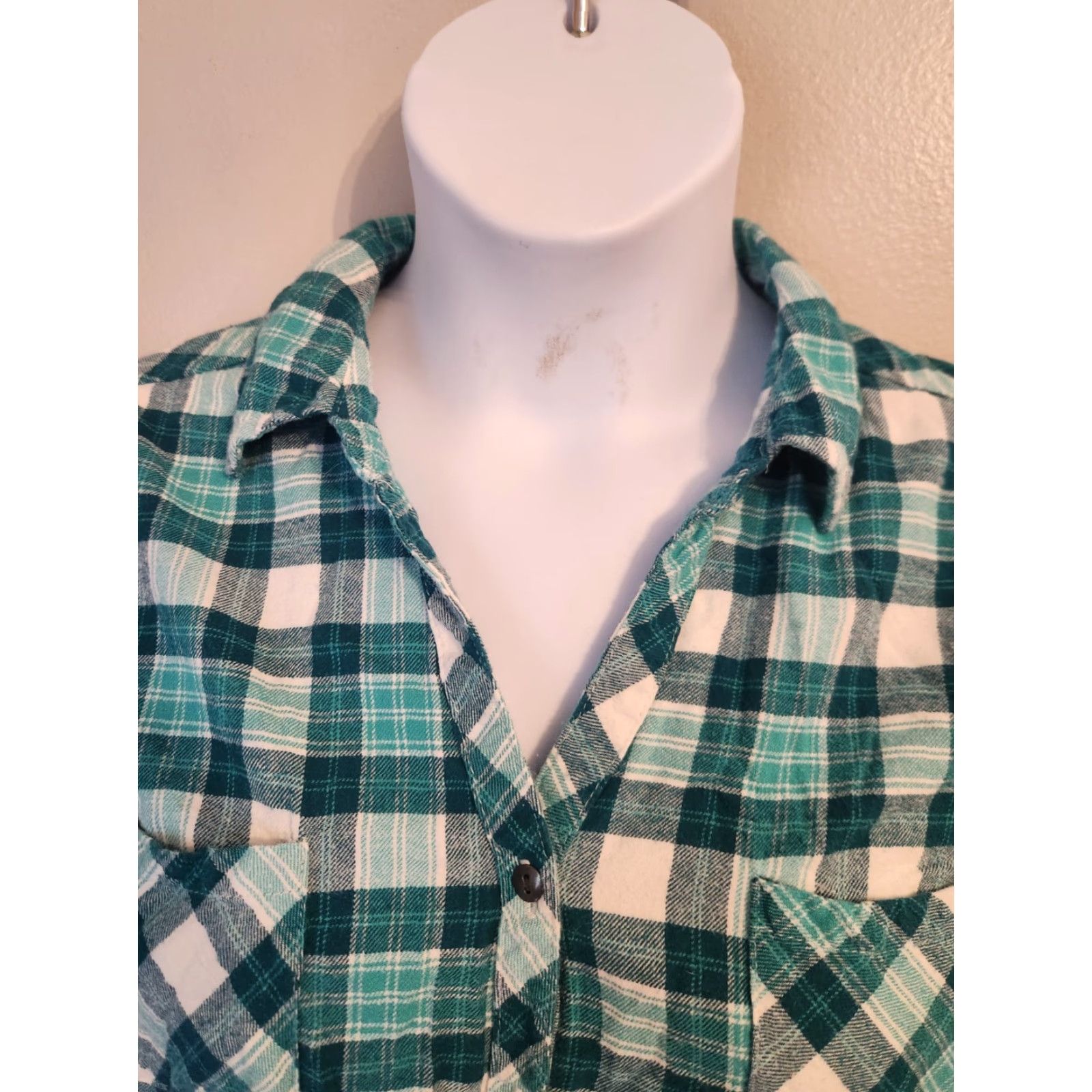 Altea Falls Creek Shirt 2X Plus White Plaid Button-Up Flannel Long Sleeve Collar Casual, Travel, Business, Party/Cocktail Women’s Size XXL / US 16-18 / IT 52-54 - 2 Thumbnail