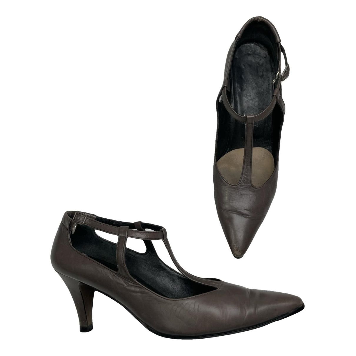 Thierry Mugler Brown Leather Heel Size US 8.5 / IT 38.5 - 1 Thumbnail