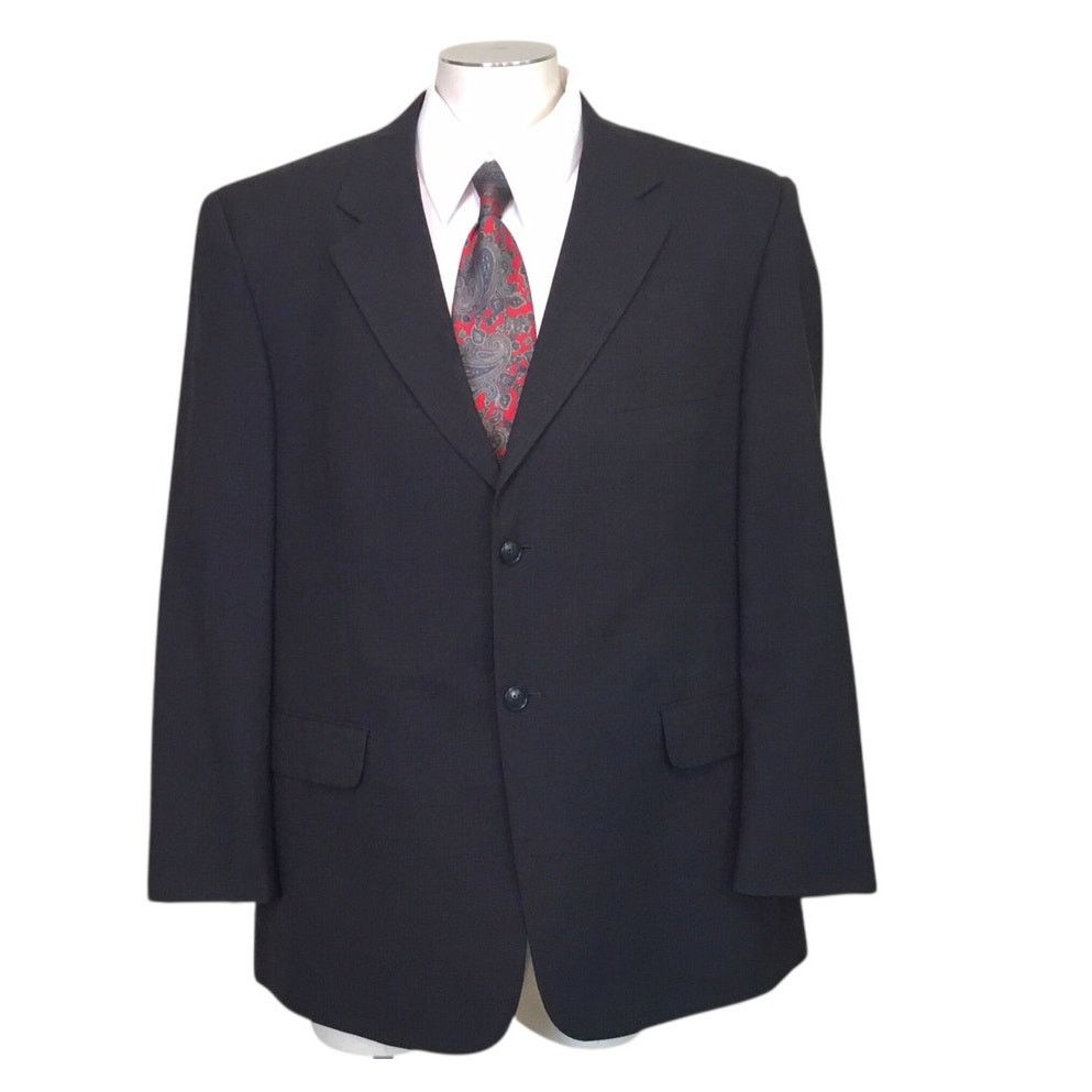 Stafford Suit Coat Size 44Reg Dark Charcoal Gray Classic