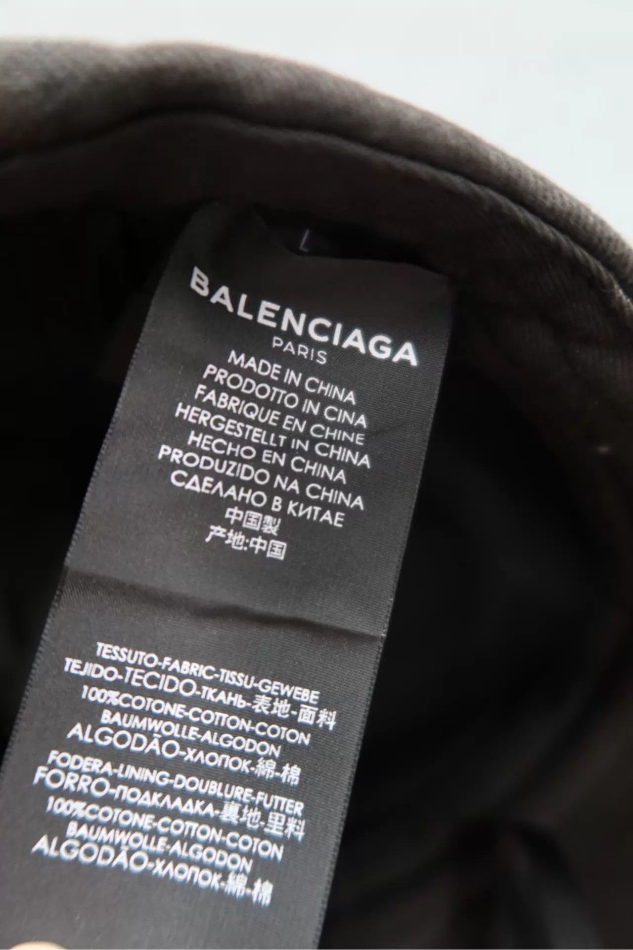 Balenciaga Balenciaga 18FW EU Logo Black Unisex Cap L Size ONE SIZE - 8 Thumbnail