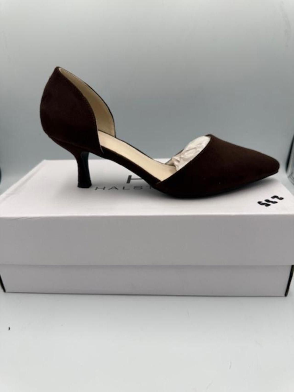 Halston III Halston Brown Pointed Toe Kitten Heel Shoes - Size 7 Size US 7 / IT 37 - 7 Thumbnail