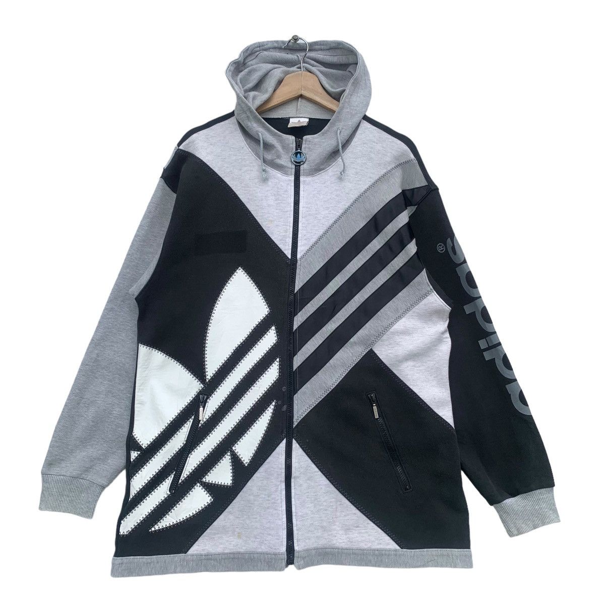 Adidas × Vintage 80s Adidas Pu Leather Logo Sweat Hoodie Size US L / EU 52-54 / 3 - 2 Thumbnail