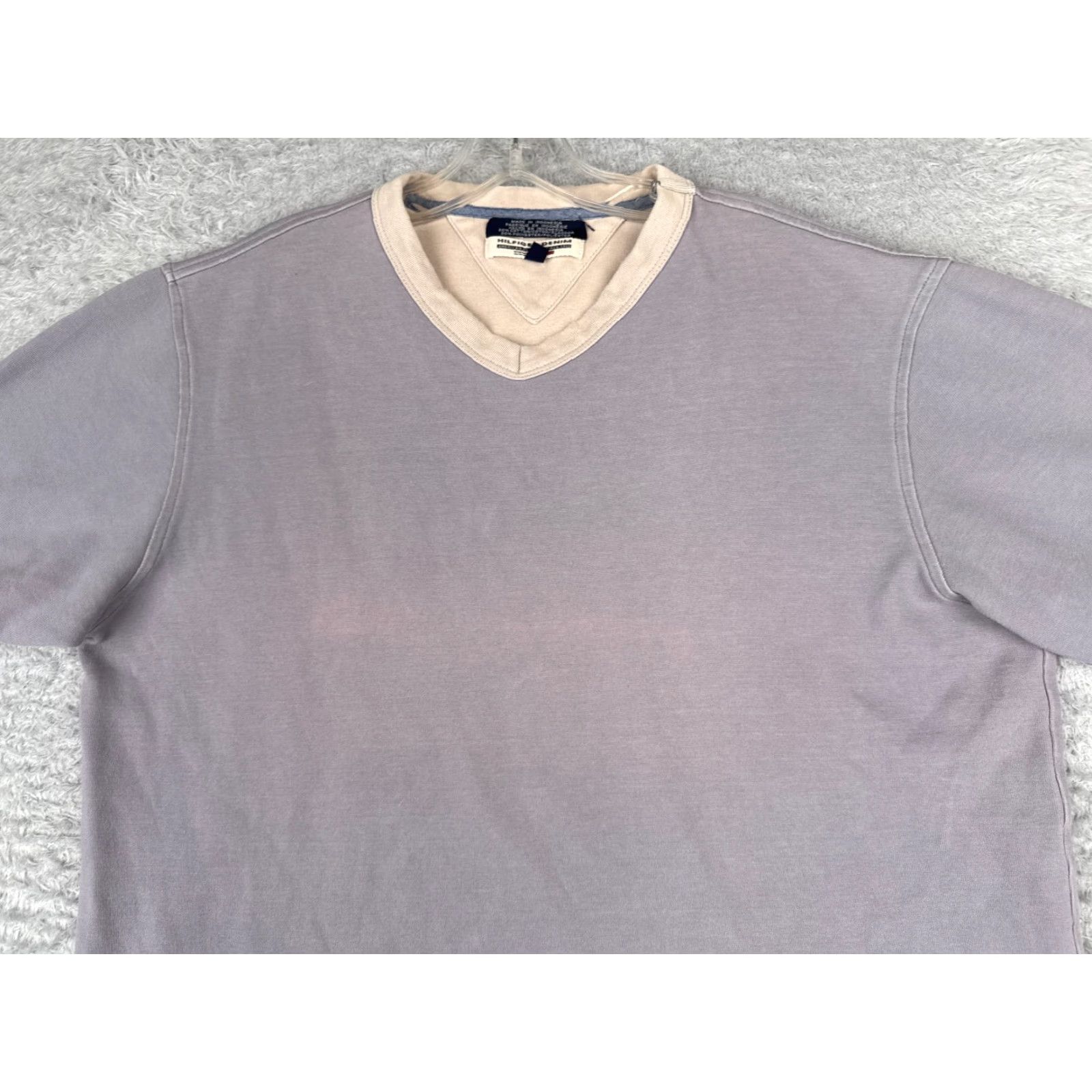 Tommy Hilfiger Tommy Hilfiger Shirt Adult Large Gray V-Neck Short Sleeve Cotton Blend Size US L / EU 52-54 / 3 - 4 Thumbnail