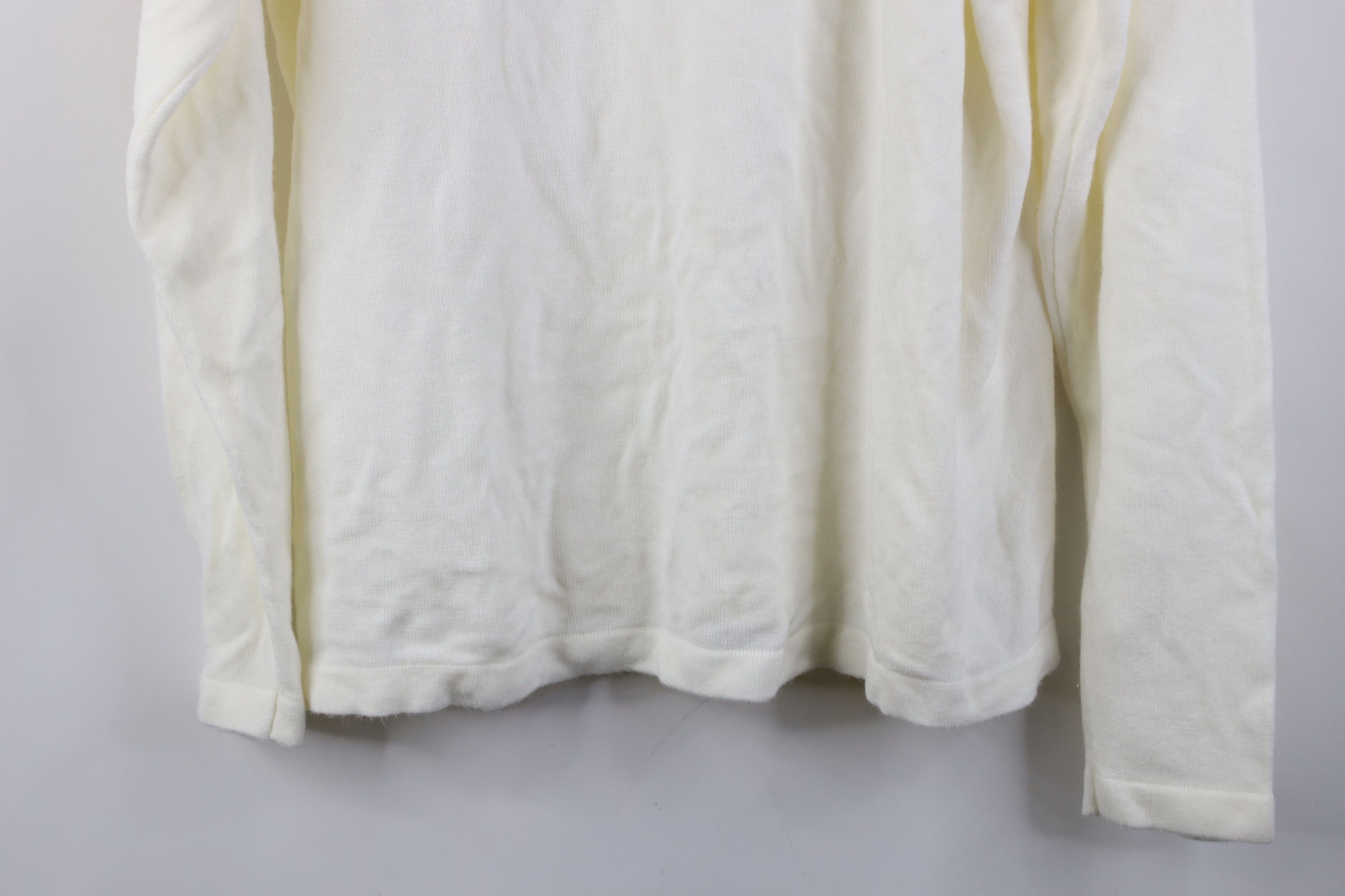 Vintage Vintage 90s Y2K Streetwear Mock Neck Sweater Cream Acrylic Size US XL / EU 56 / 4 - 10 Thumbnail