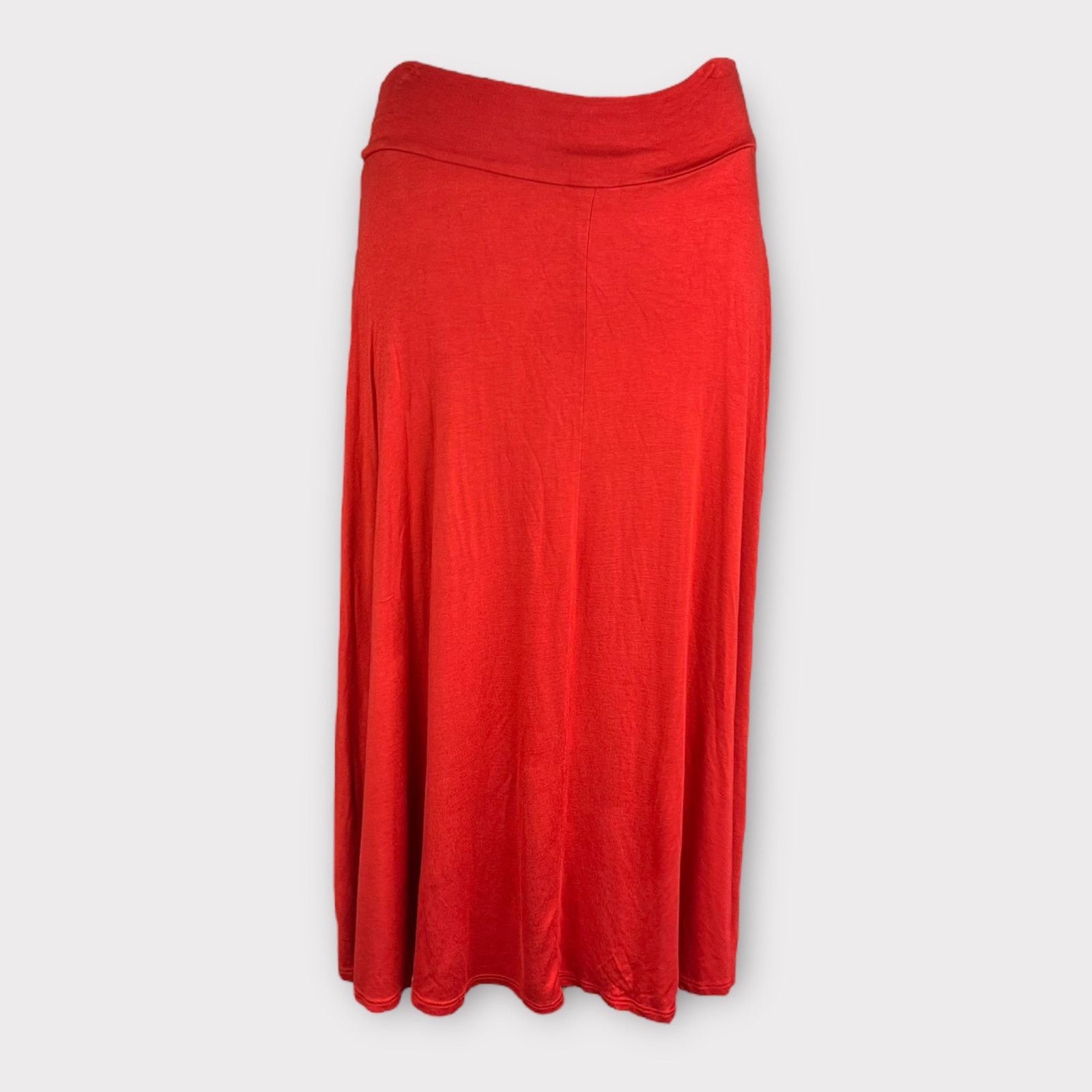 Nordstrom Mod Lusive | Fold-Over Hi-Low Midi Skirt Orange | Medium Size 30" / US 8 / IT 44 - 2 Thumbnail