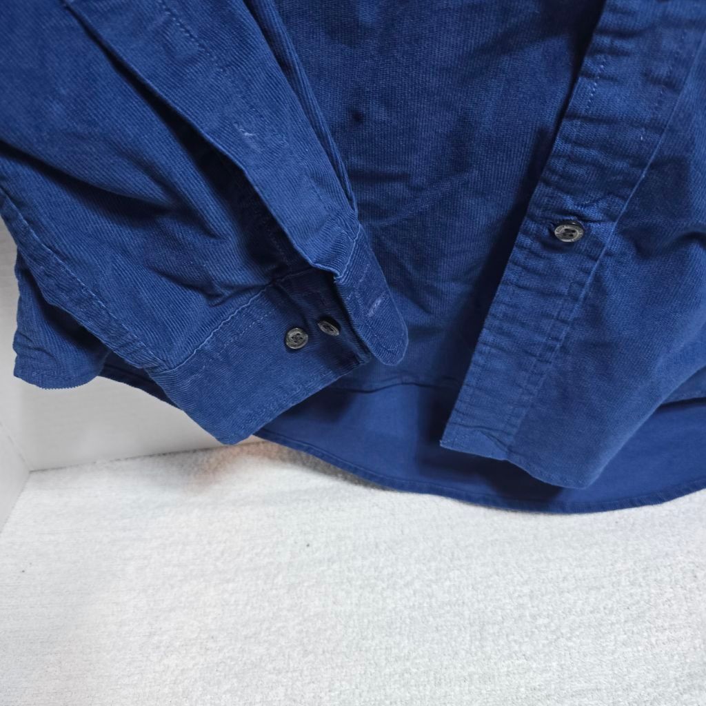 Lands' End Men's Lands' End Blue Corduroy Casual Button Down Shirt L Size US L / EU 52-54 / 3 - 3 Thumbnail