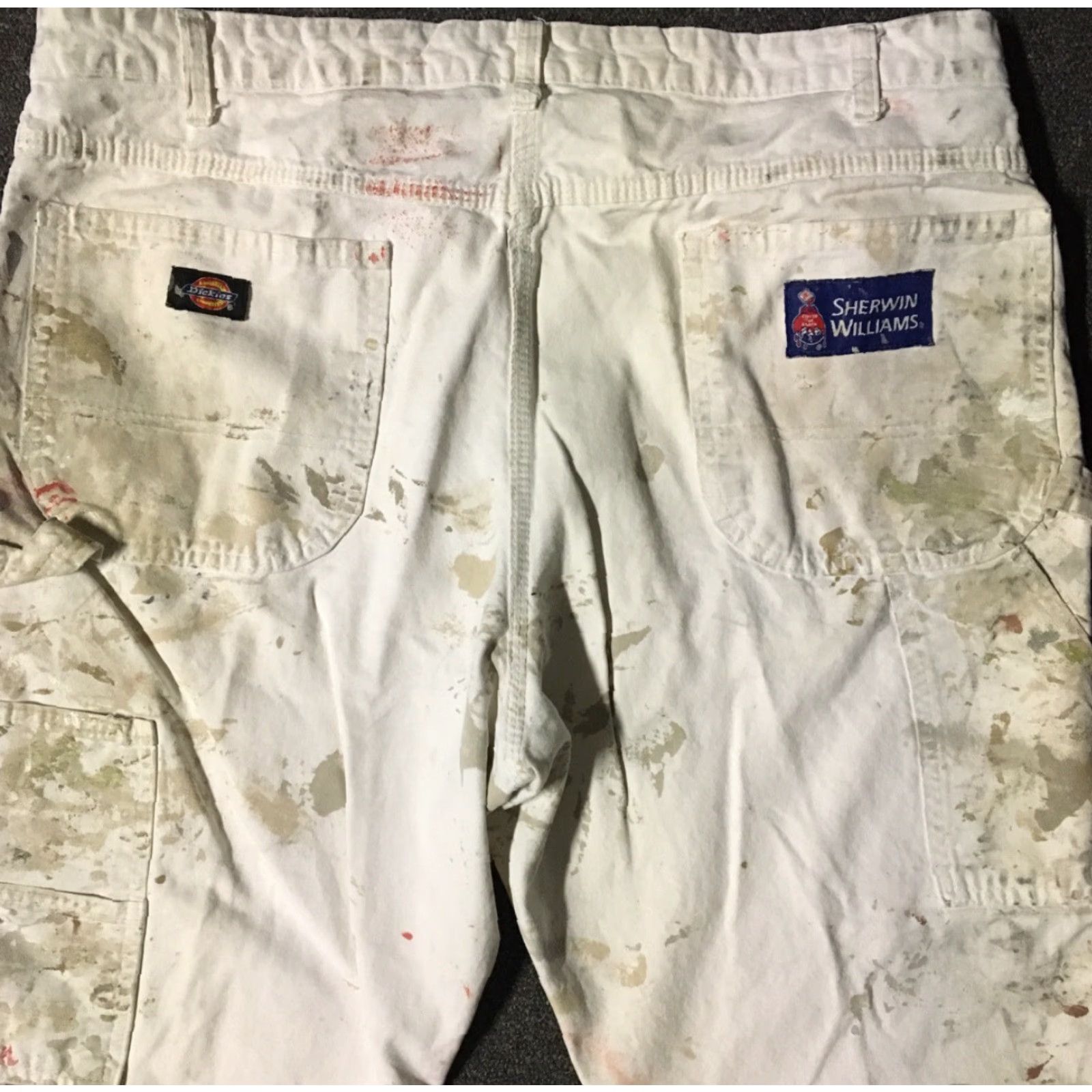 Dickies VINTAGE Dickies Thrashed Faded Distress Paint Pants 38 White Men Pants 90s Grunge Biker Punk Work Cargo Jeans/Dungaree Style Mens Size US 38 / EU 54 - 4 Thumbnail