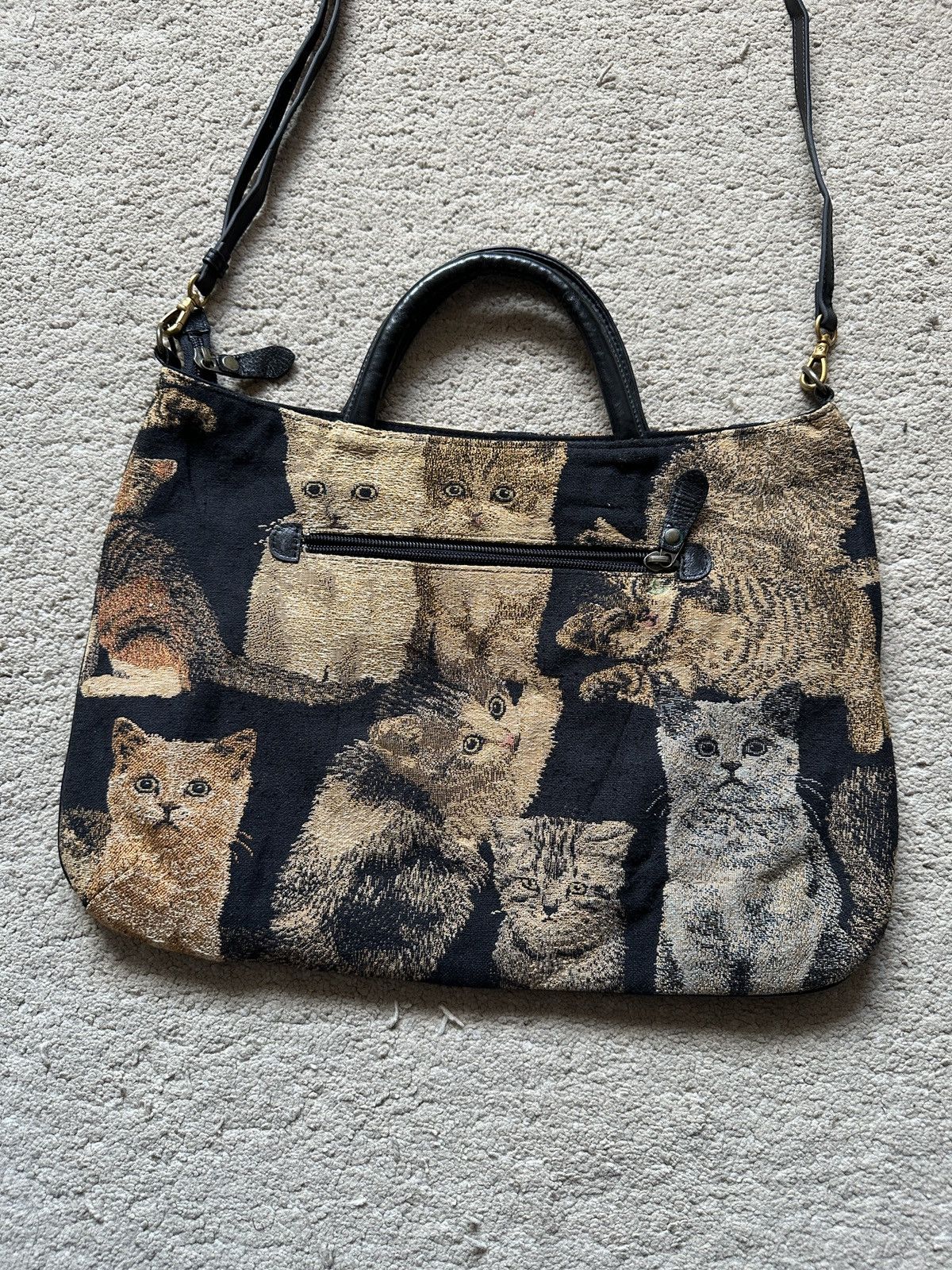 Japanese Brand 1990s Lead Co.Ltd Vintage Tapestry Cat Bag Size ONE SIZE - 4 Thumbnail