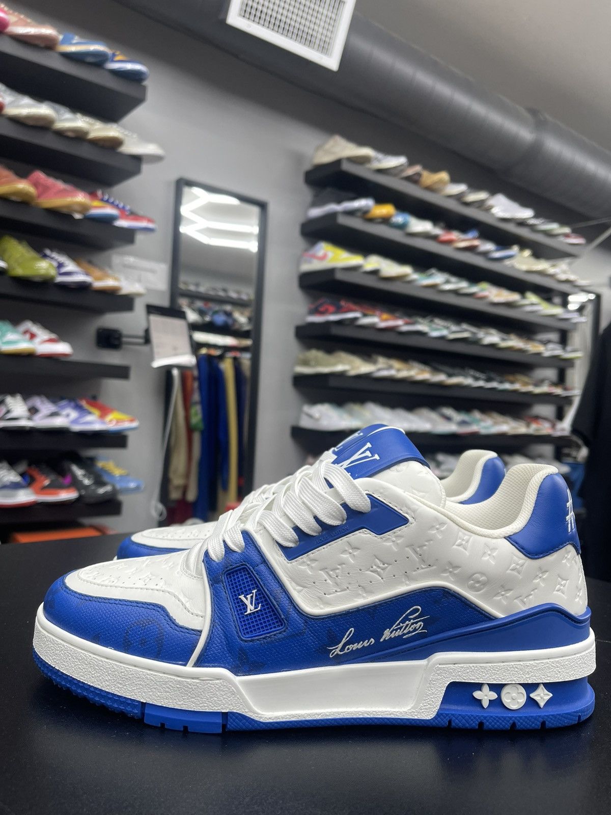 Louis Vuitton Size 7.5US/6.5LV Louis Vuitton Blue LV Monogram Trainer Size US 6.5 / EU 39-40 - 1 Thumbnail