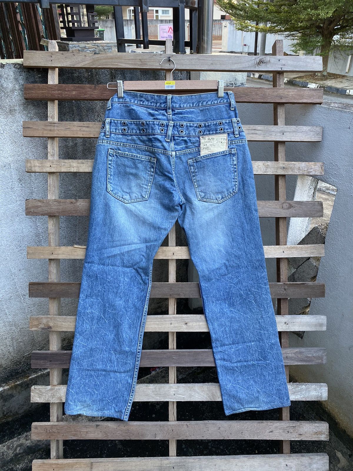 Japanese Brand Sick Crazy 🔥 Vintage Y2K Ant gauge Double Waisted Jeans Size US 33 - 9 Thumbnail