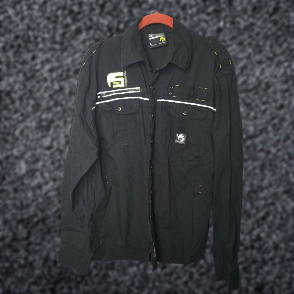 Southpole South Pole Shirt Men’s Large Black Volt Reflective Button-Up Long Sleeve Casual Shirt Size US L / EU 52-54 / 3 - 1 Thumbnail