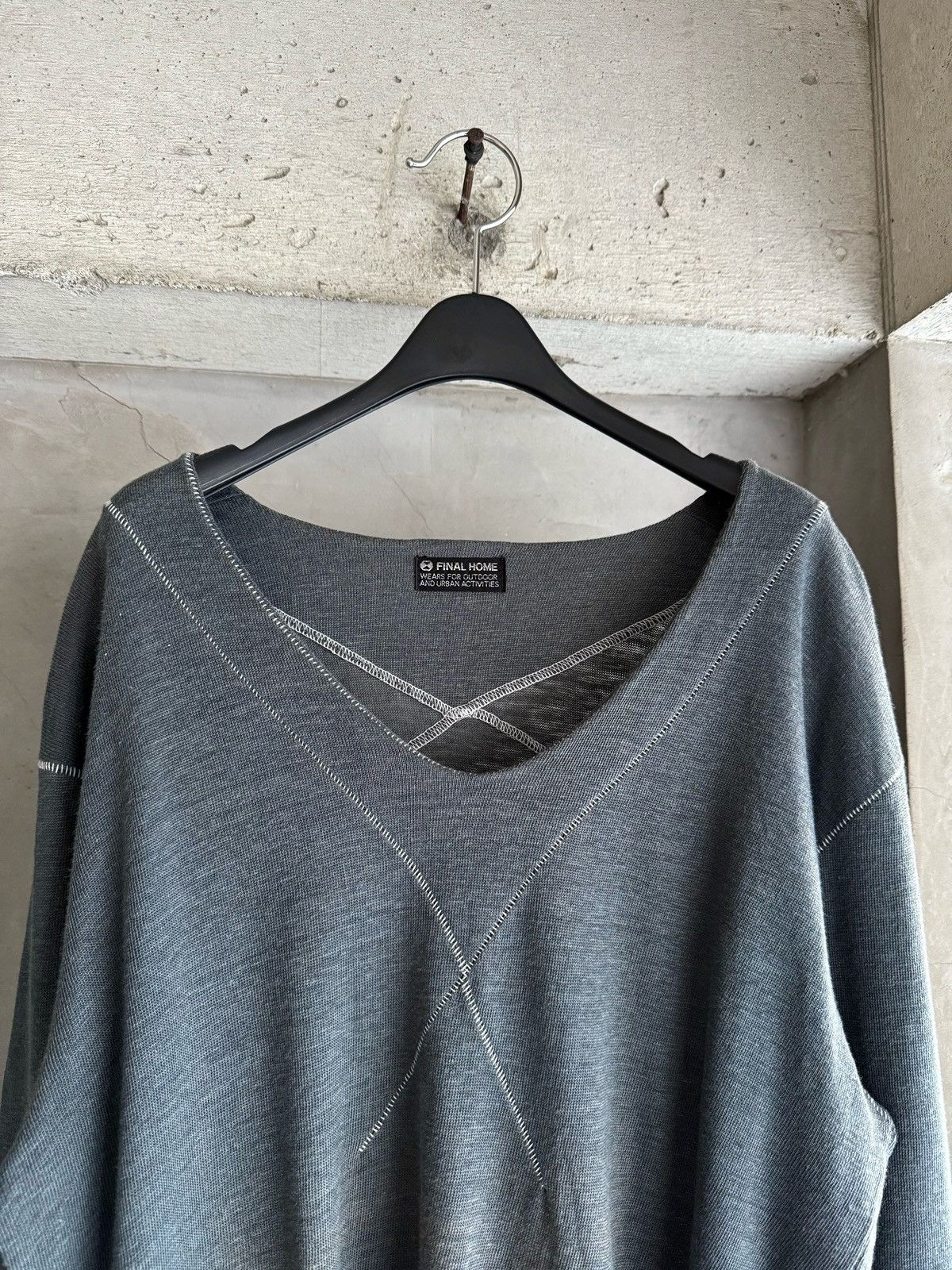 Final Home 2000s FINAL HOME Oversized Cross-Stitch Knit Sweater Size US M / EU 48-50 / 2 - 2 Thumbnail