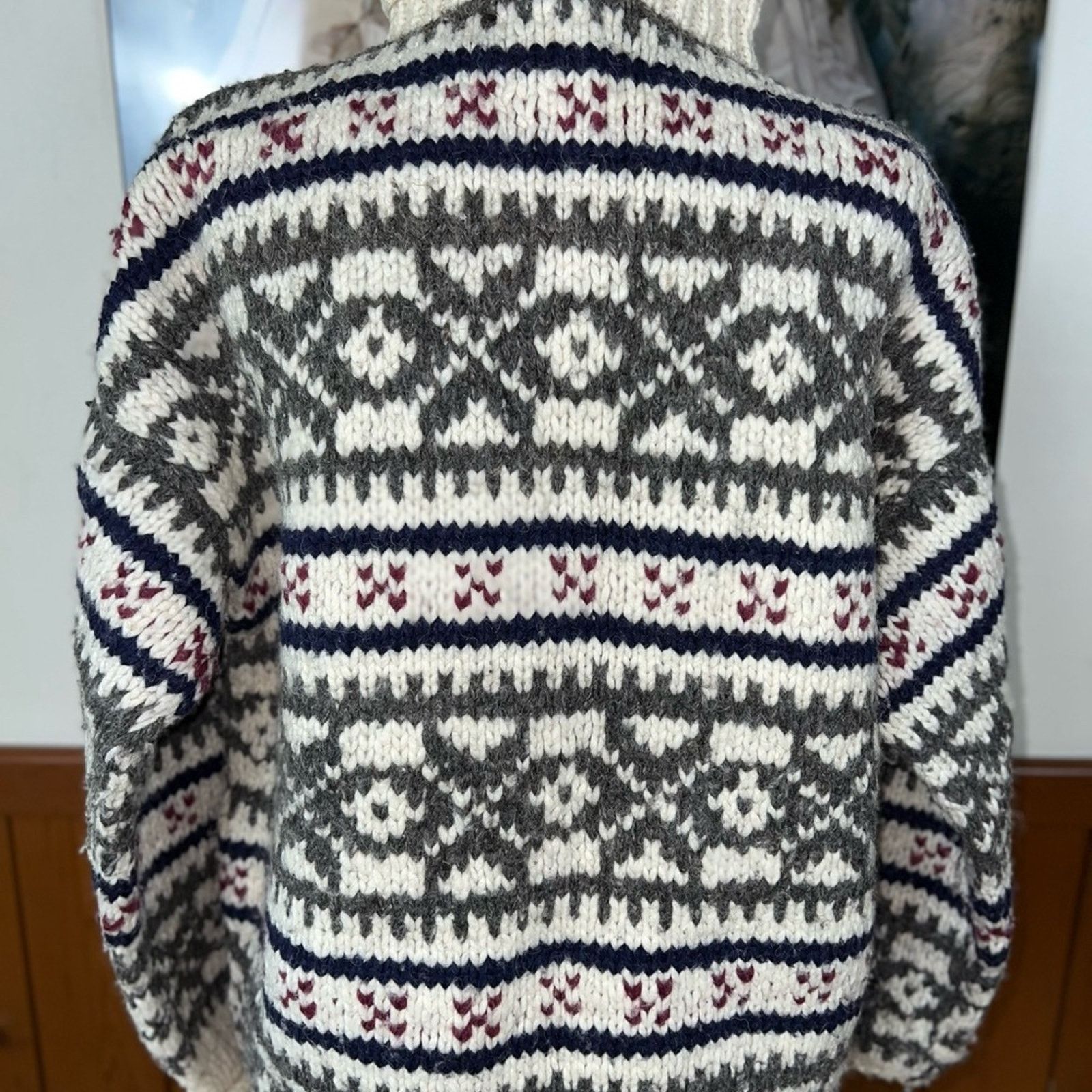 Vintage Awesome Vintage 1980s Rey Wear Wool Fair Isle Sweater! Size L / US 10 / IT 46 - 5 Thumbnail