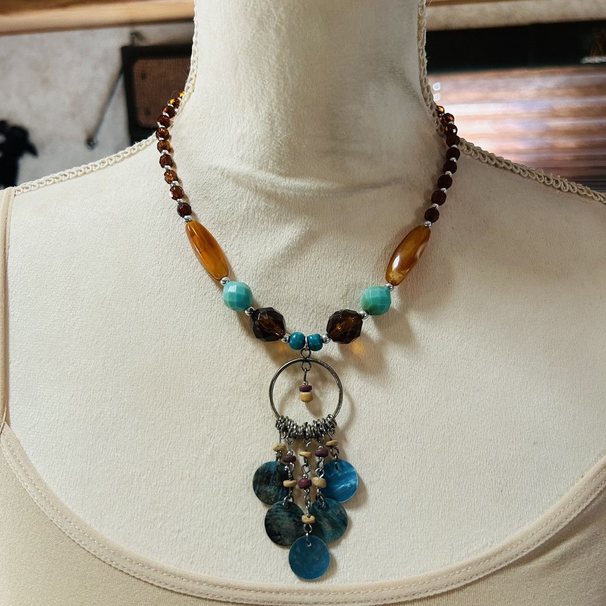 Handmade Handcrafted repurpose southwest style beaded necklace Size ONE SIZE - 2 Thumbnail