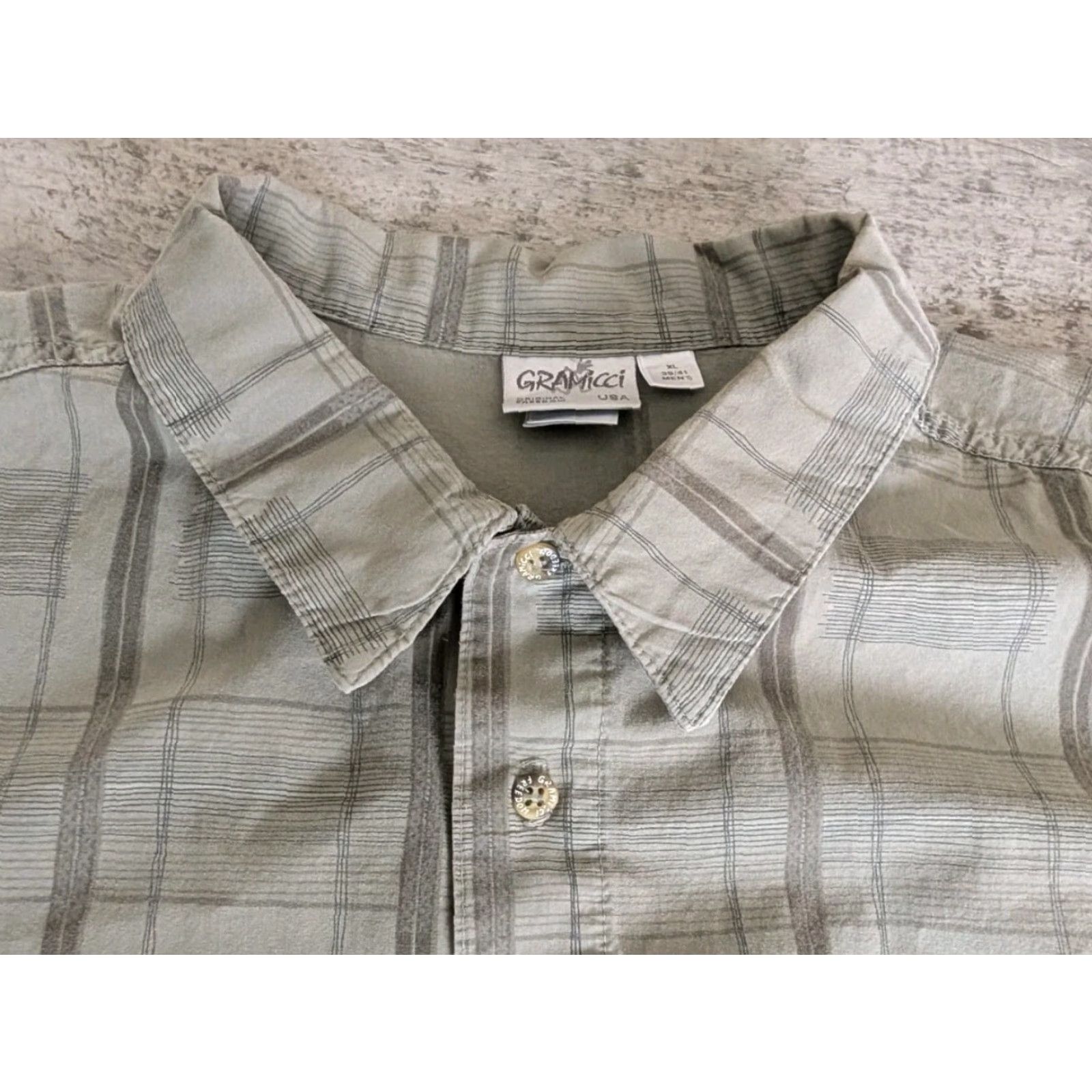 Gramicci VINTAGE Gramicci Button Up Shirt Mens XL Green USA Made Streetwear Shirt Mens XL Green Gramicci Button-Up Plaid Long Sleeve 90s USA Hip Hop Streetwear Size US XL / EU 56 / 4 - 4 Thumbnail