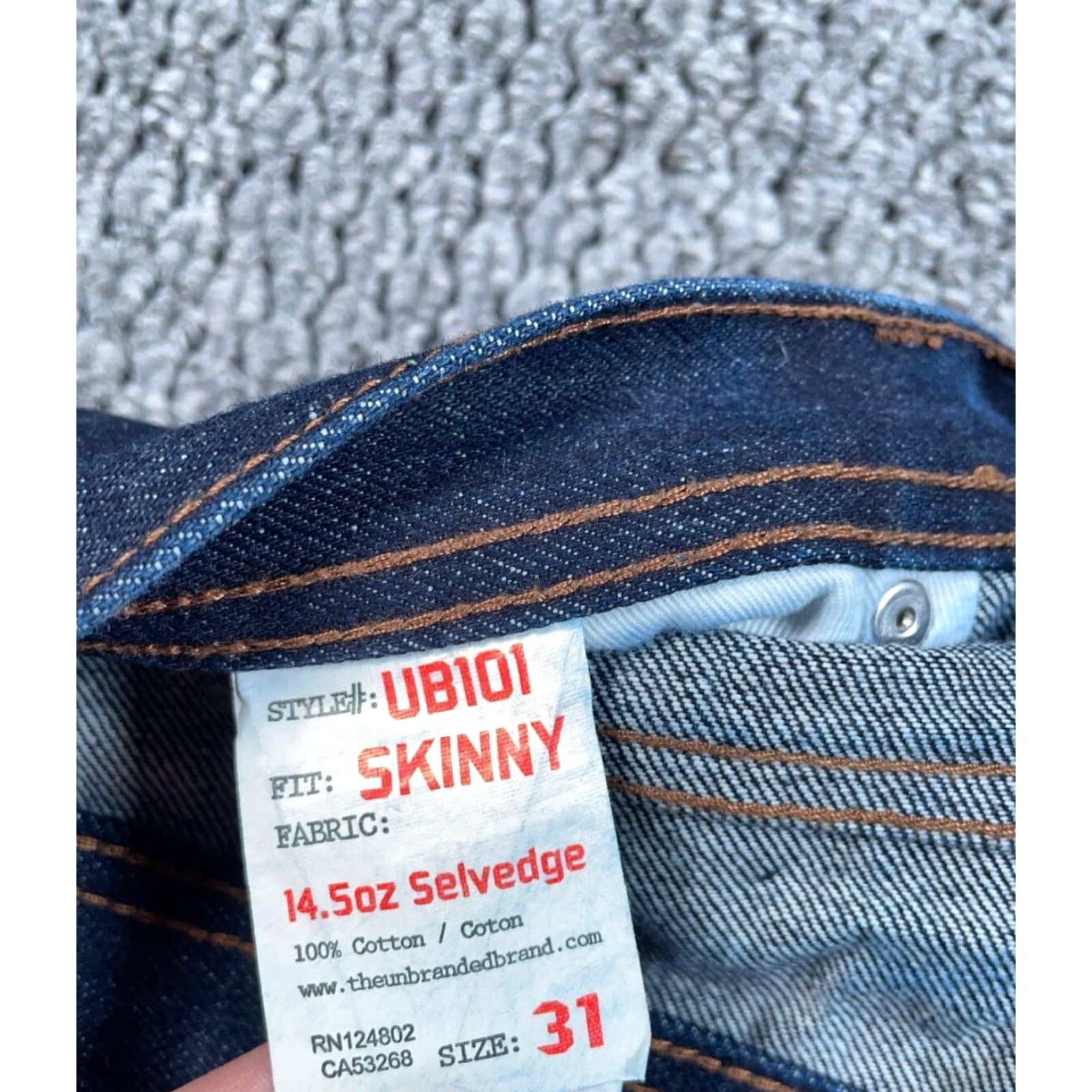 The Unbranded Brand VINTAGE The Unbranded UB101 Skinny Jeans Men's 30 Dark Blue Denim Selvedge 5-Pocket 32 Inseam Adult Mens Skinny Fit Size US 30 / EU 46 - 3 Thumbnail
