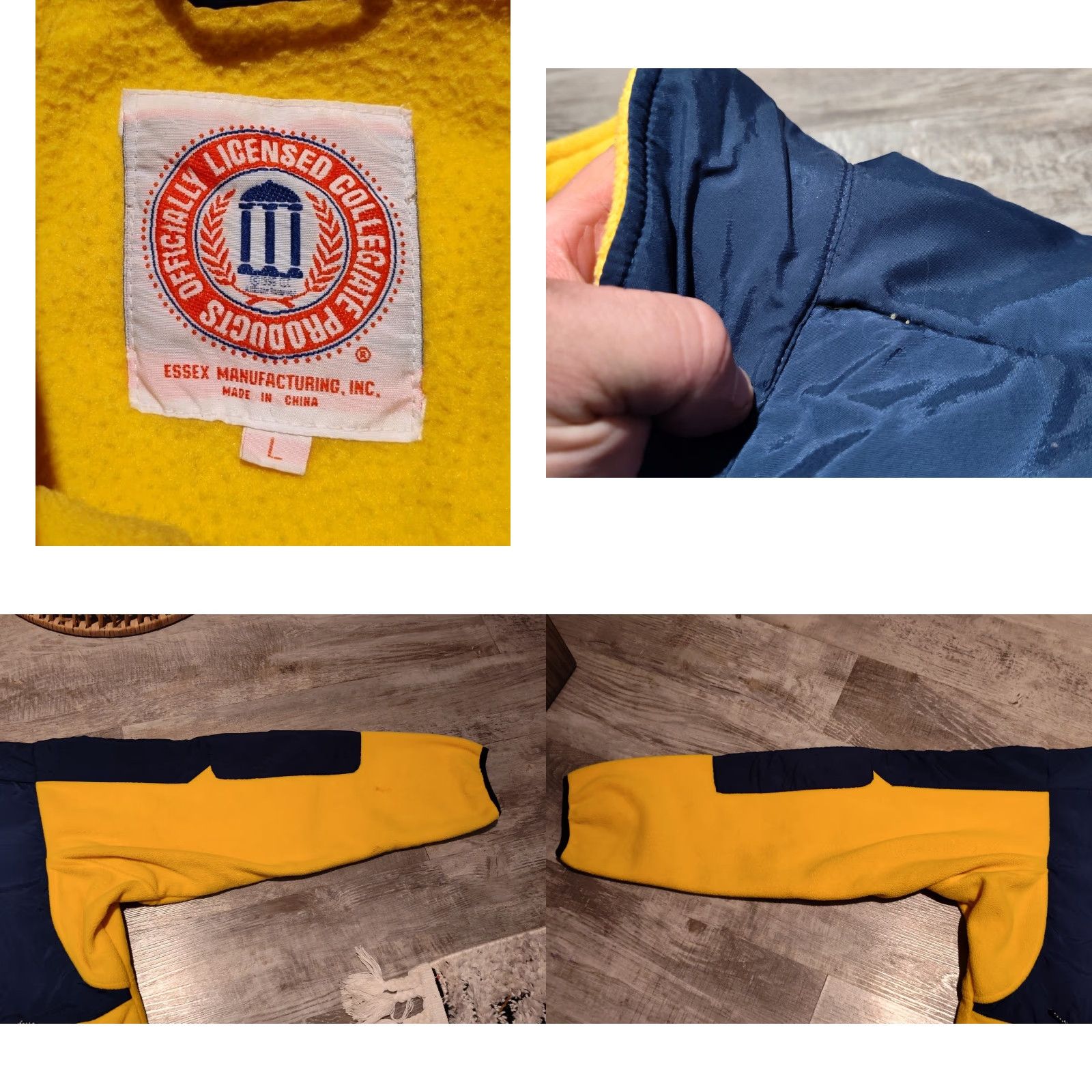 Vintage Vintage Essex 90s Michigan Wolverines Full Zip Fleece Jacket Elbow Pads Size L Size US L / EU 52-54 / 3 - 8 Thumbnail