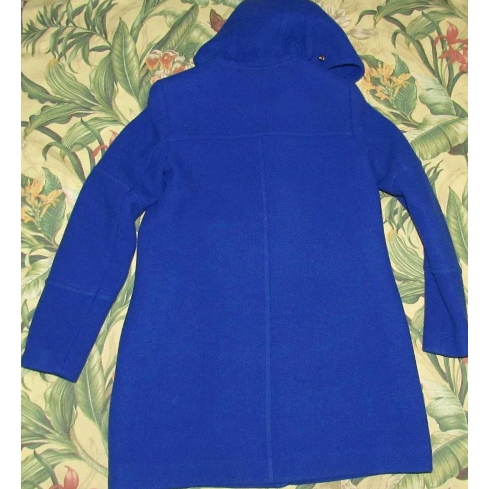 Vintage J CREW Royal Blue Nello Gori Wool Blend Stadium Cloth Hooded Coat Jacket 0 Size XS / US 0-2 / IT 36-38 - 5 Thumbnail