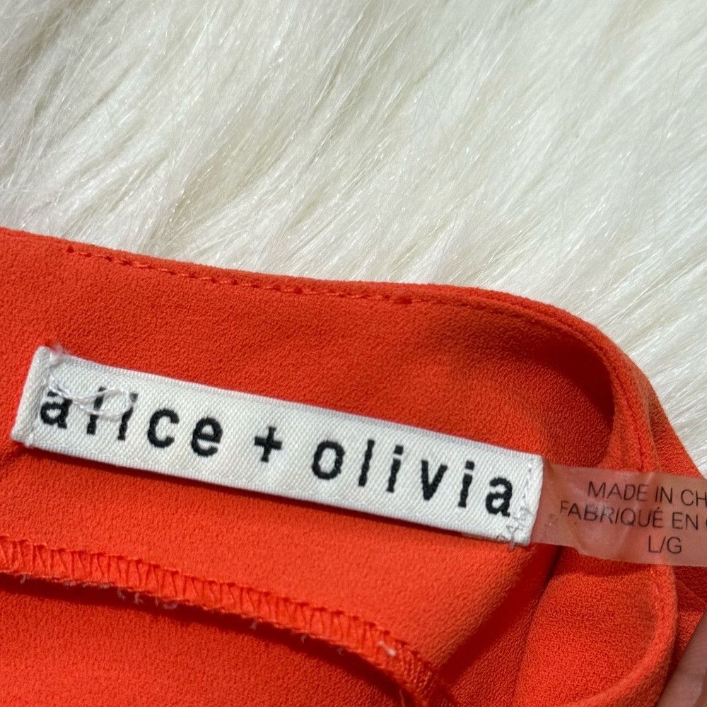 Alice + Olivia Alice + Olivia Kylnn Darted Orange Crop Top Full Zipper Bac Size L / US 10 / IT 46 - 4 Thumbnail
