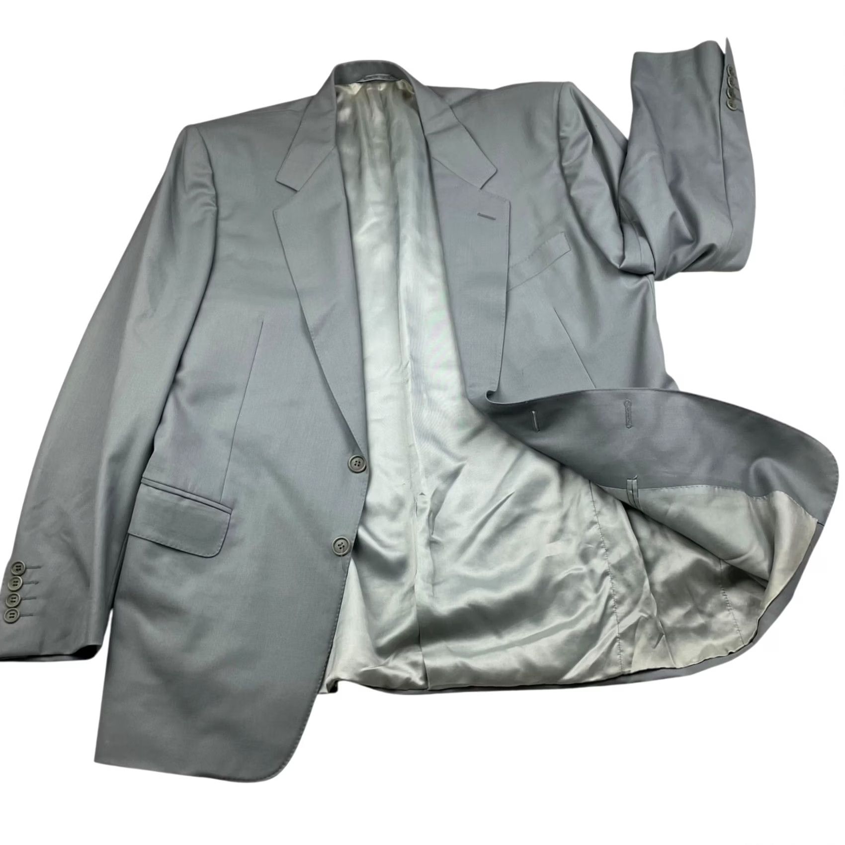 Canali Canali Men's Blazer Wool 2-Button Navy Sage Green 40R Italy Size 40R - 3 Thumbnail