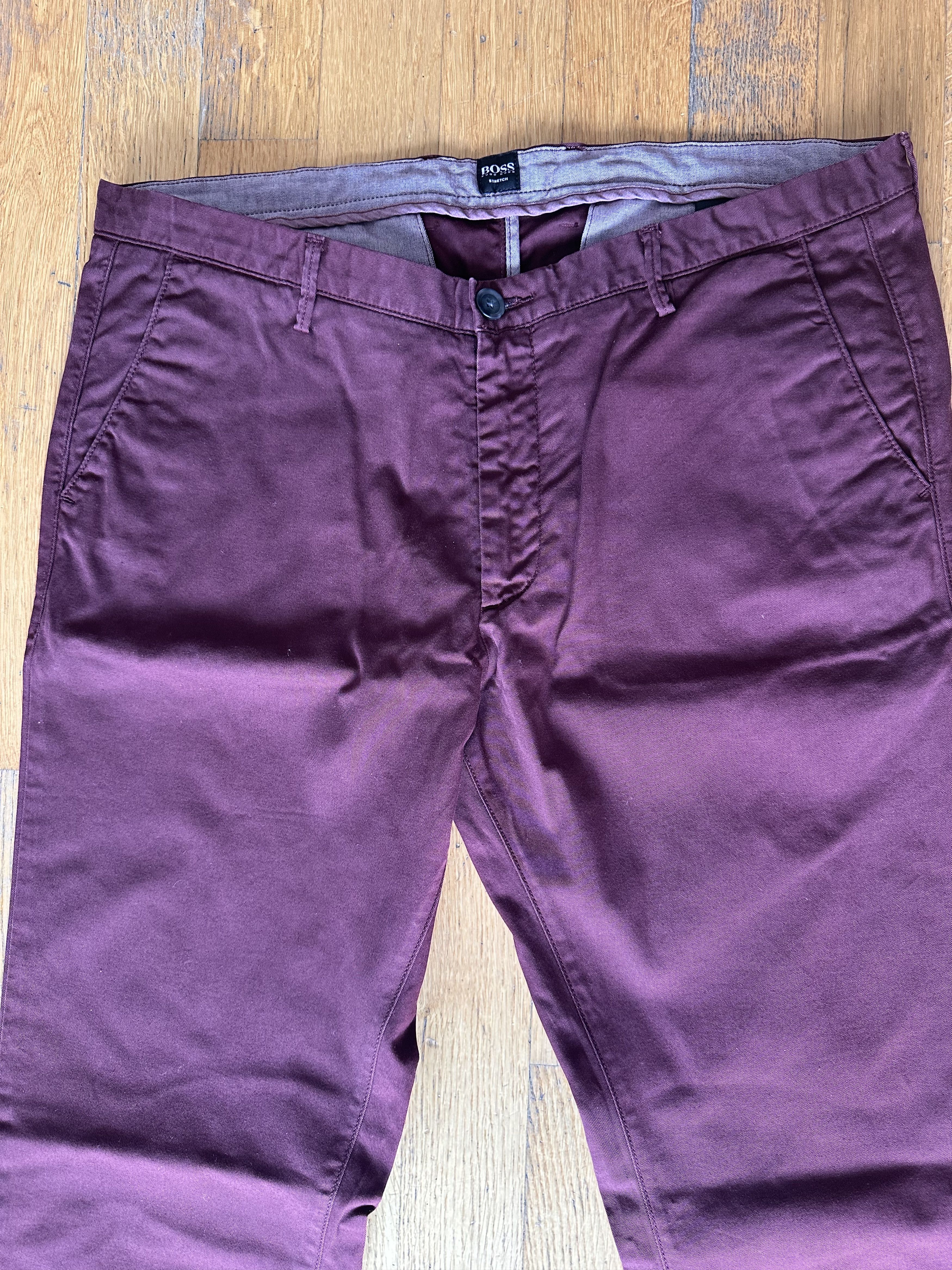 Hugo Boss Hugo Boss Maroon Stretch Chino Pants – EU 52 Made in Germany Size US 36 / EU 52 - 3 Thumbnail