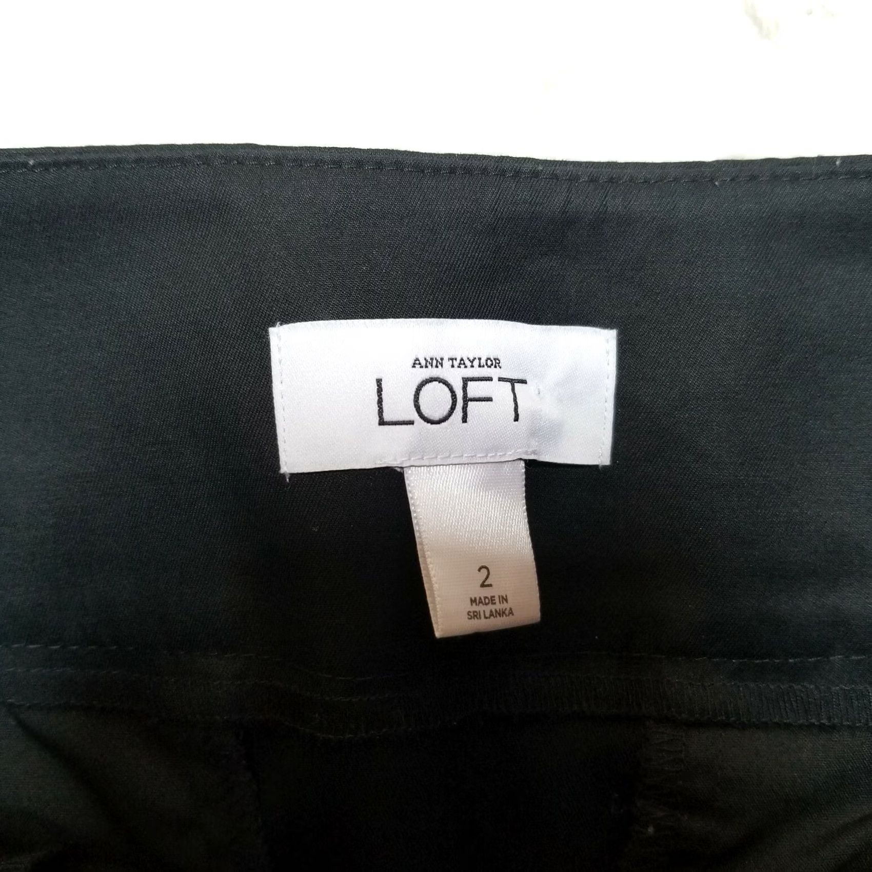Loft Ann Taylor LOFT Womens Size 2 Black Stretch Career Pencil Skirt Double Slit Back Size 26" / US 2 / IT 38 - 2 Thumbnail