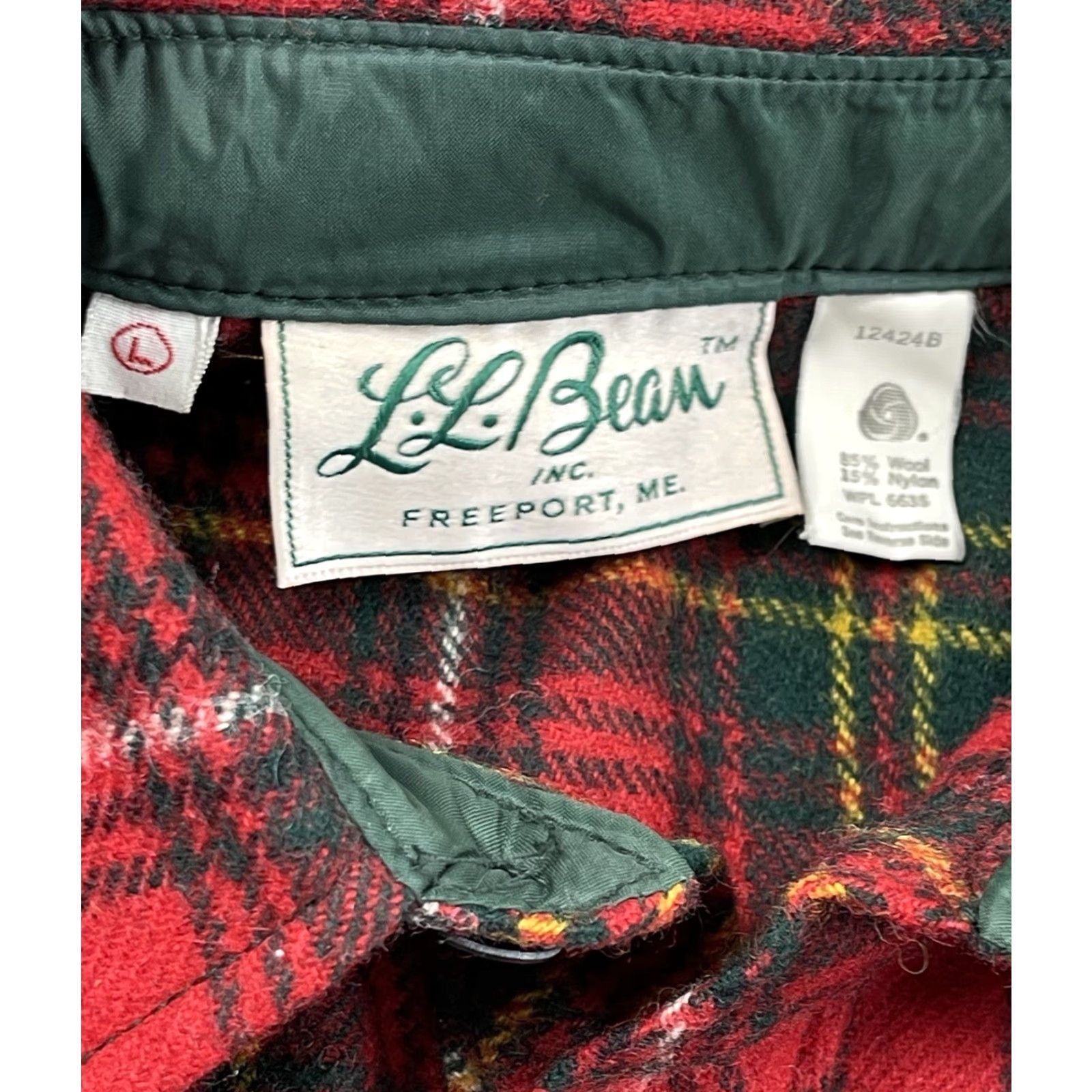 Vintage VINTAGE LL BEAN Wool Trapper Pullover Jacket Mens Sz L Plaid Chore Barn USA Rare Wool Blend 85/15 Button Pockets 100% USA Made Mens Size US L / EU 52-54 / 3 - 2 Thumbnail