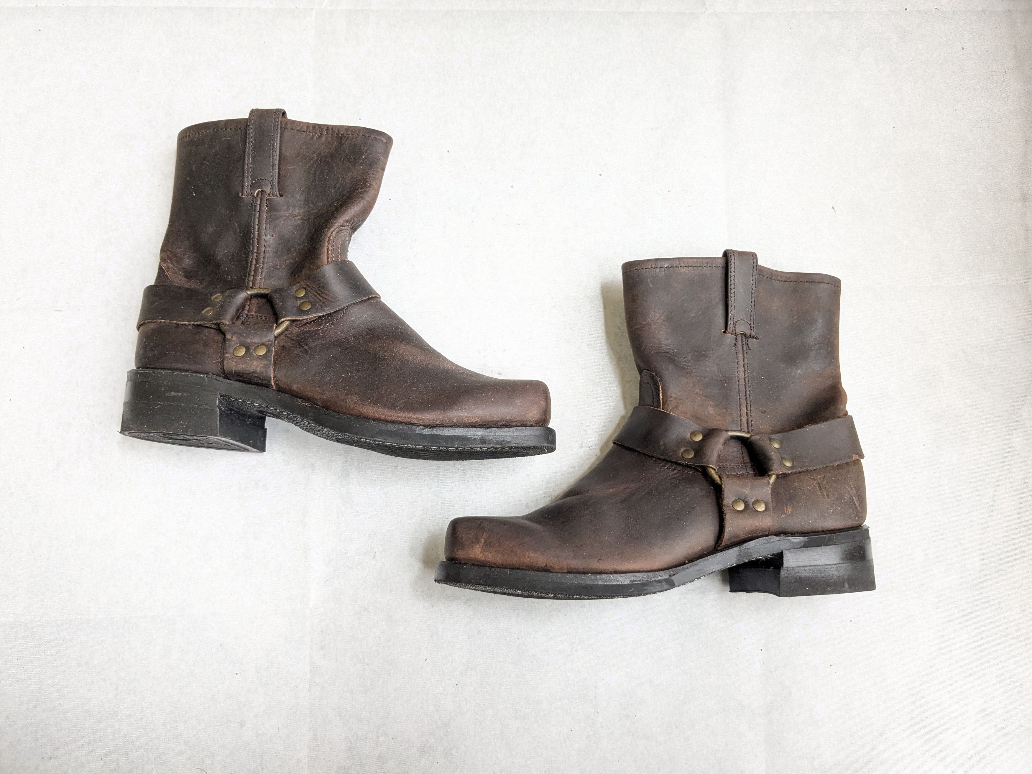 Frye Frye Harness Brown Leather 10 M Leather Buckle Punk Size US 10 / EU 43 - 1 Thumbnail
