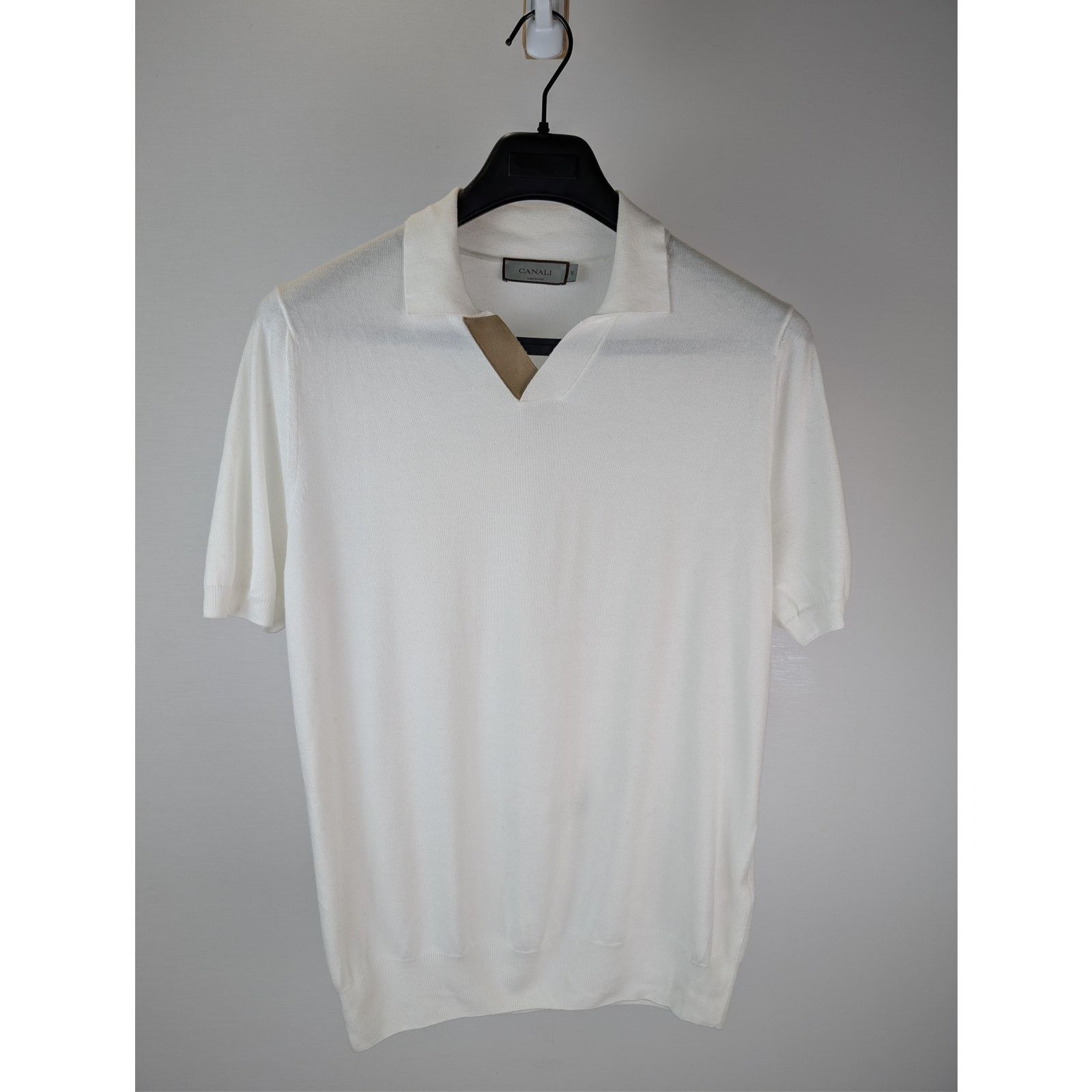 Brunello Cucinelli o1rshd1 CC20 Knited Polo Shirt in White Size US M / EU 48-50 / 2 - 2 Thumbnail