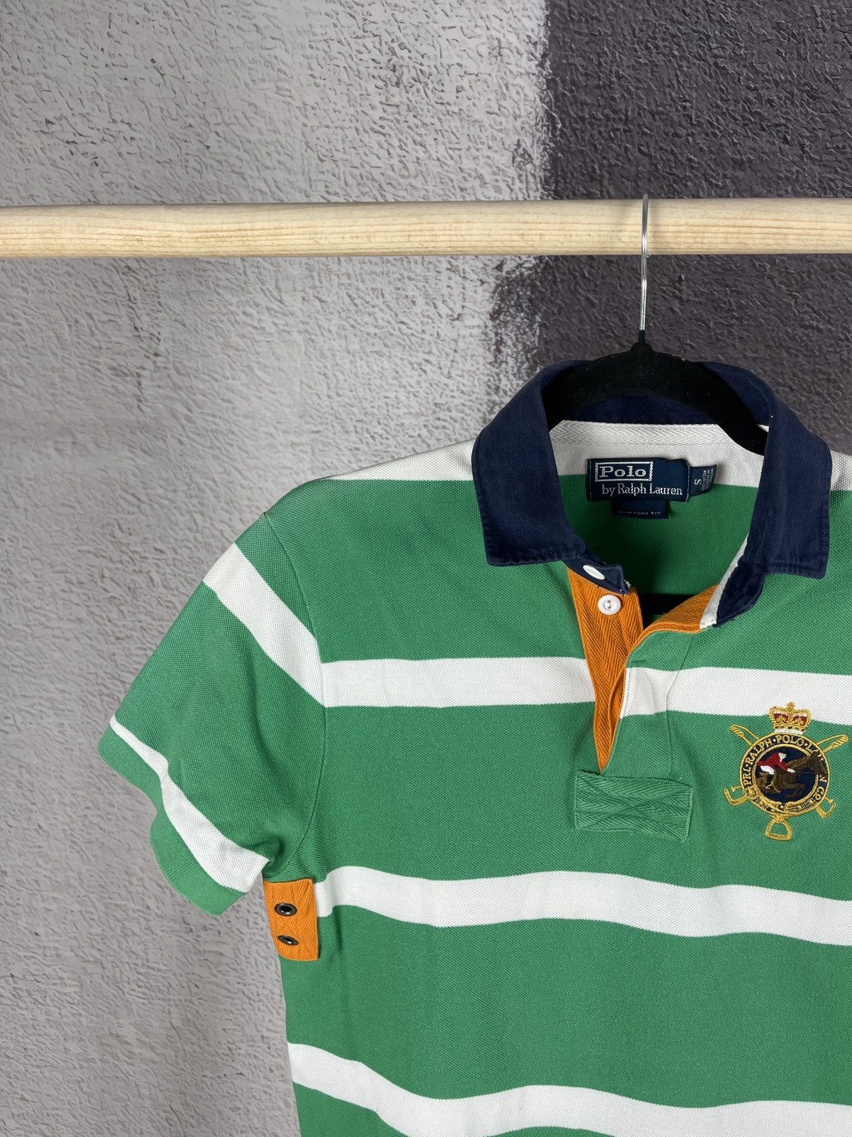 Polo Ralph Lauren Vintage 90s POLO RALPH LAUREN Equestrian Crest Striped Polo Size US S / EU 44-46 / 1 - 3 Thumbnail