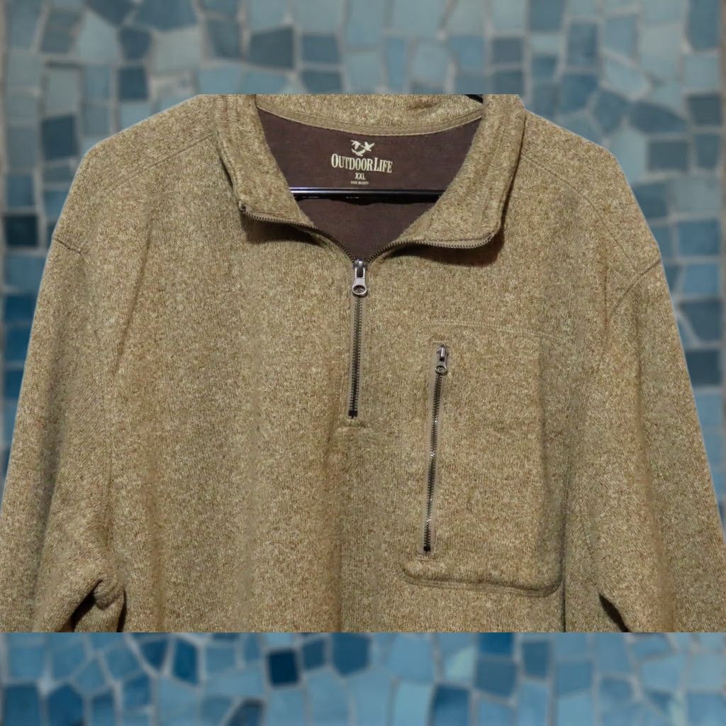 Alife Outdoor Life Sweater Shirt Men 2XL Brown 1/4 Zip Mock Neck Knit Pullover Long Sleeve Size US XXL / EU 58 / 5 - 1 Thumbnail