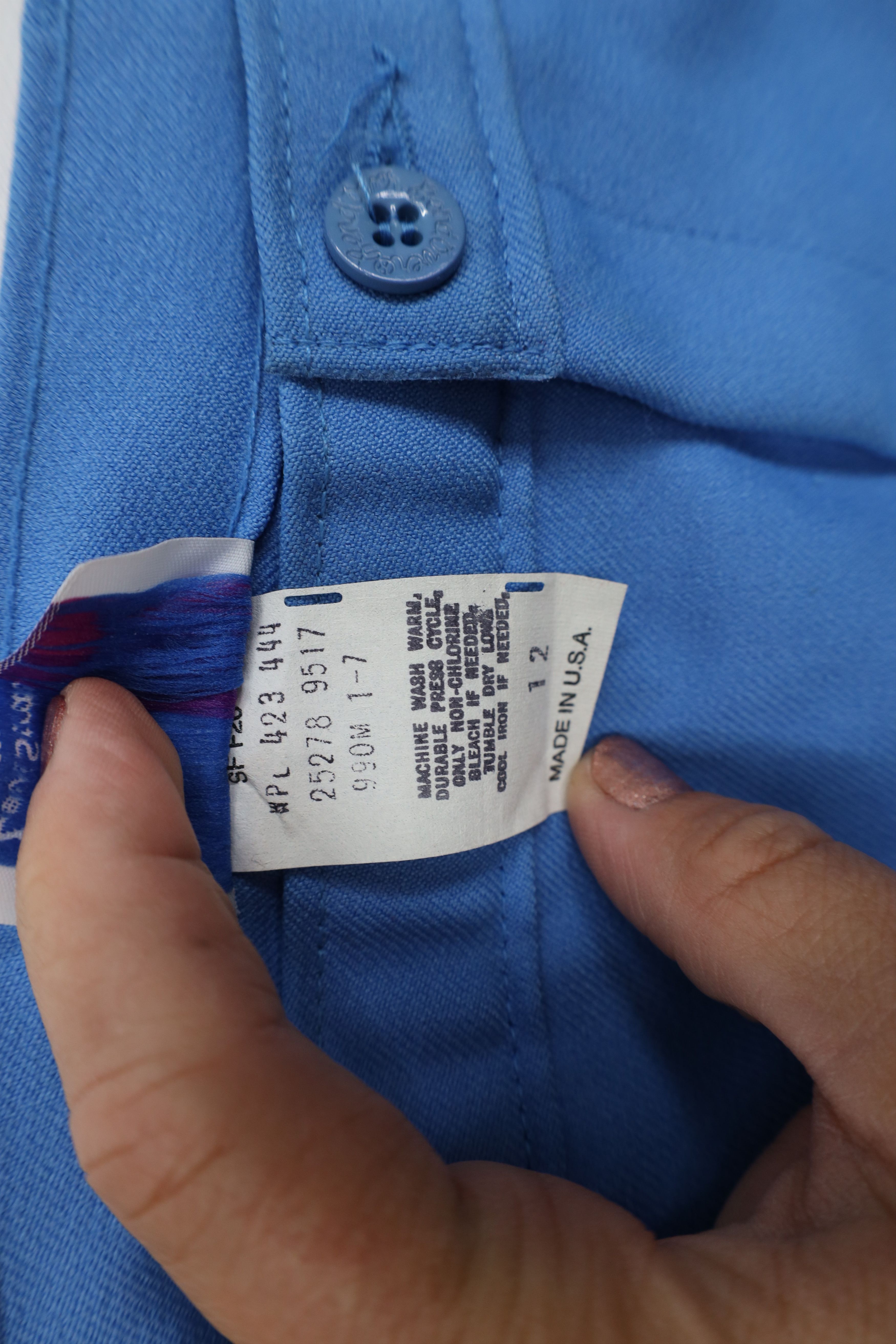 Levi's Vintage 70s 80s Levis Knit Pleated Chino Pants Blue USA Size 34" / US 12 / IT 48 - 9 Thumbnail