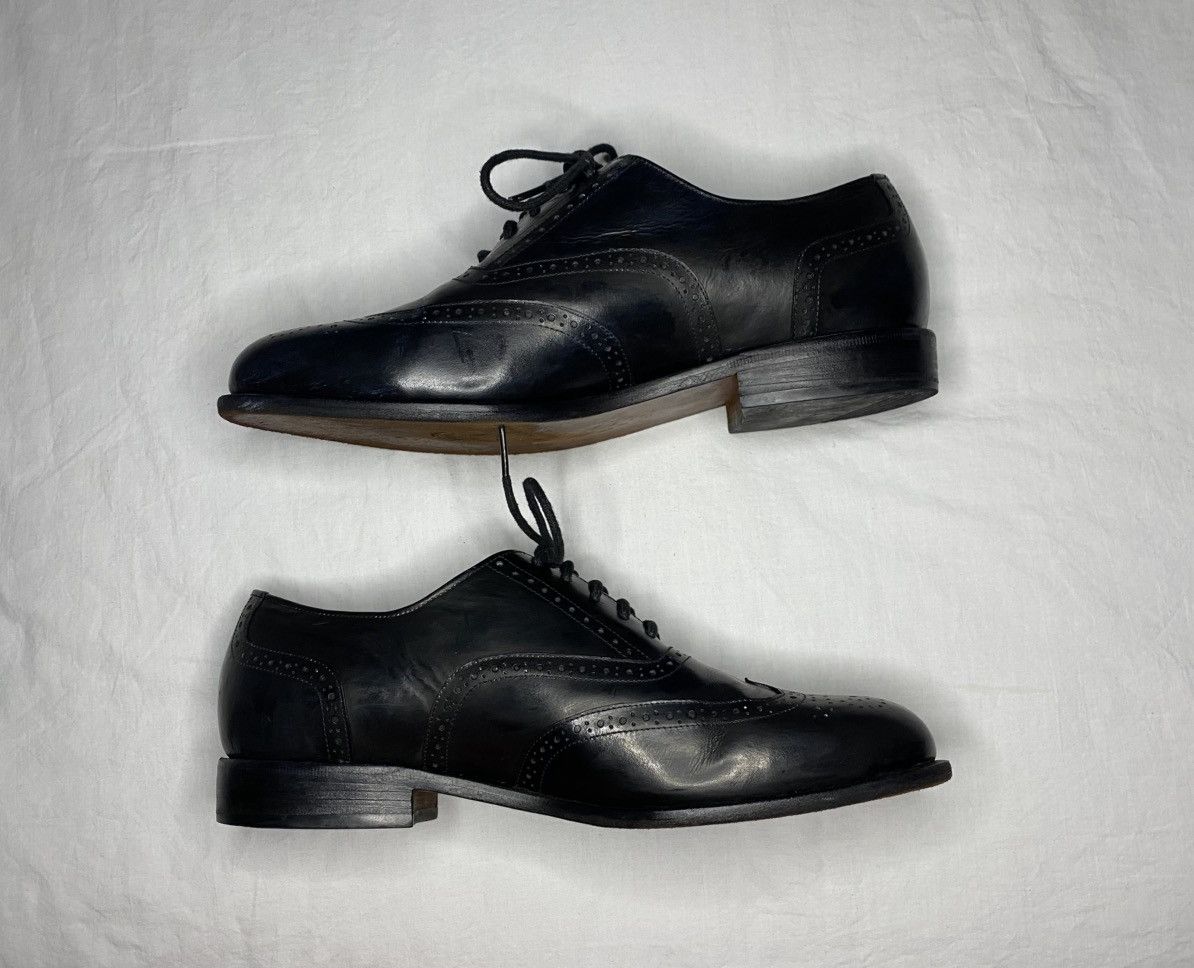 Other Executive Level Black Leather Oxford Wingtip Shoes 10 EW Size US 10 / EU 43 - 4 Thumbnail