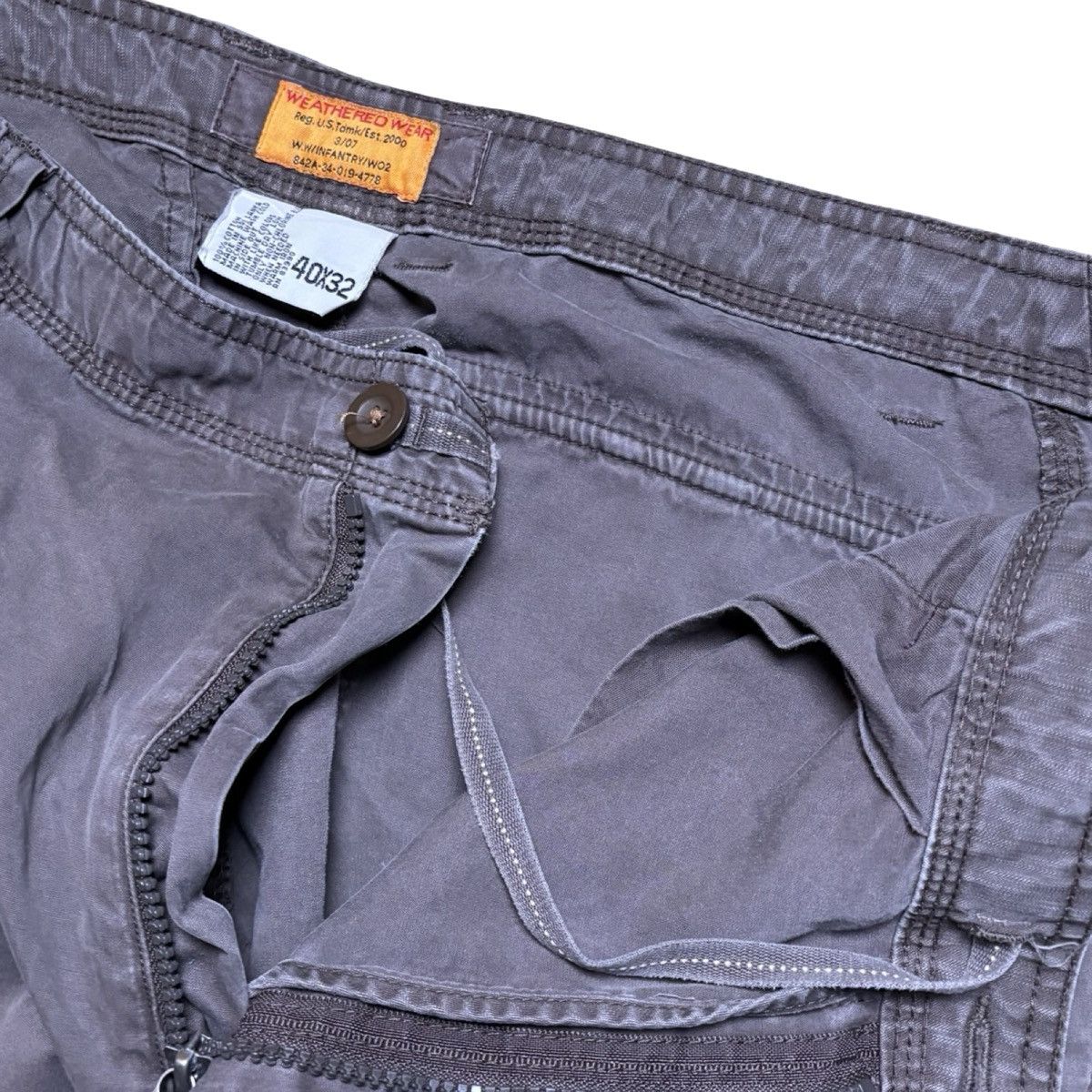Other Weathered Wear Military Cargo Pants Para M51 M65 Grey 40X32 Size US 40 / EU 56 - 3 Thumbnail