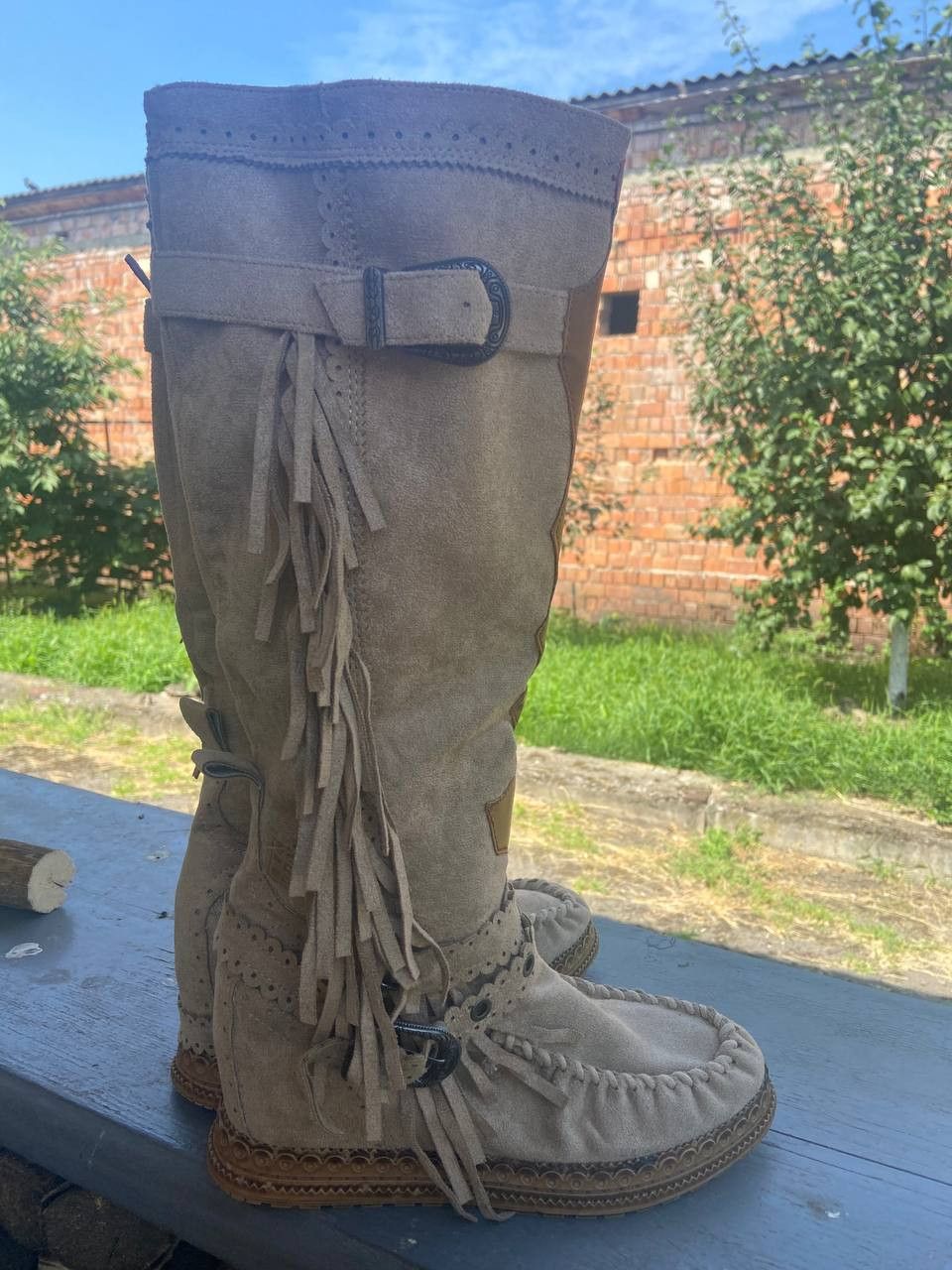 Other Vintage As 98 Guidi style Leather Faded Biker High Boots Size US 7 / IT 37 - 5 Thumbnail