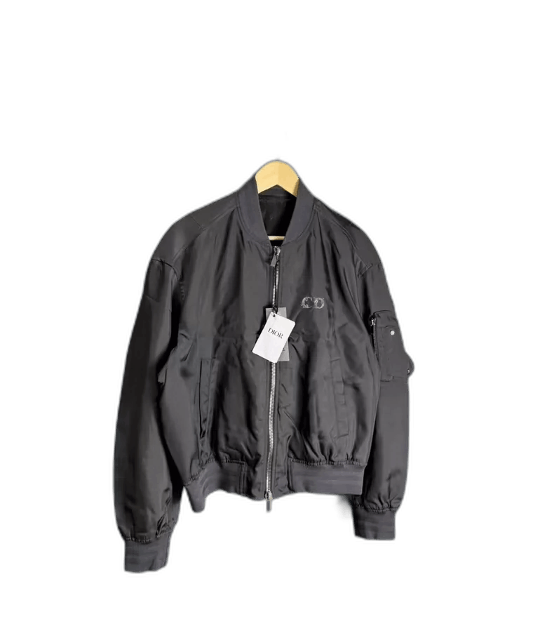 Dior Dior Black Gray Floral Embroidered Bomber Jacket-2505 Size US XXL / EU 58 / 5 - 1 Thumbnail