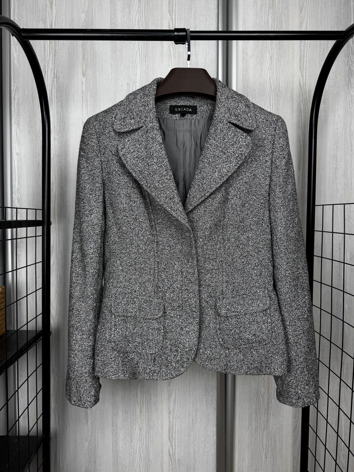 Escada Escada Silk Wool Cashmere grey blazer basic jacket Size M / US 6-8 / IT 42-44 - 1 Thumbnail