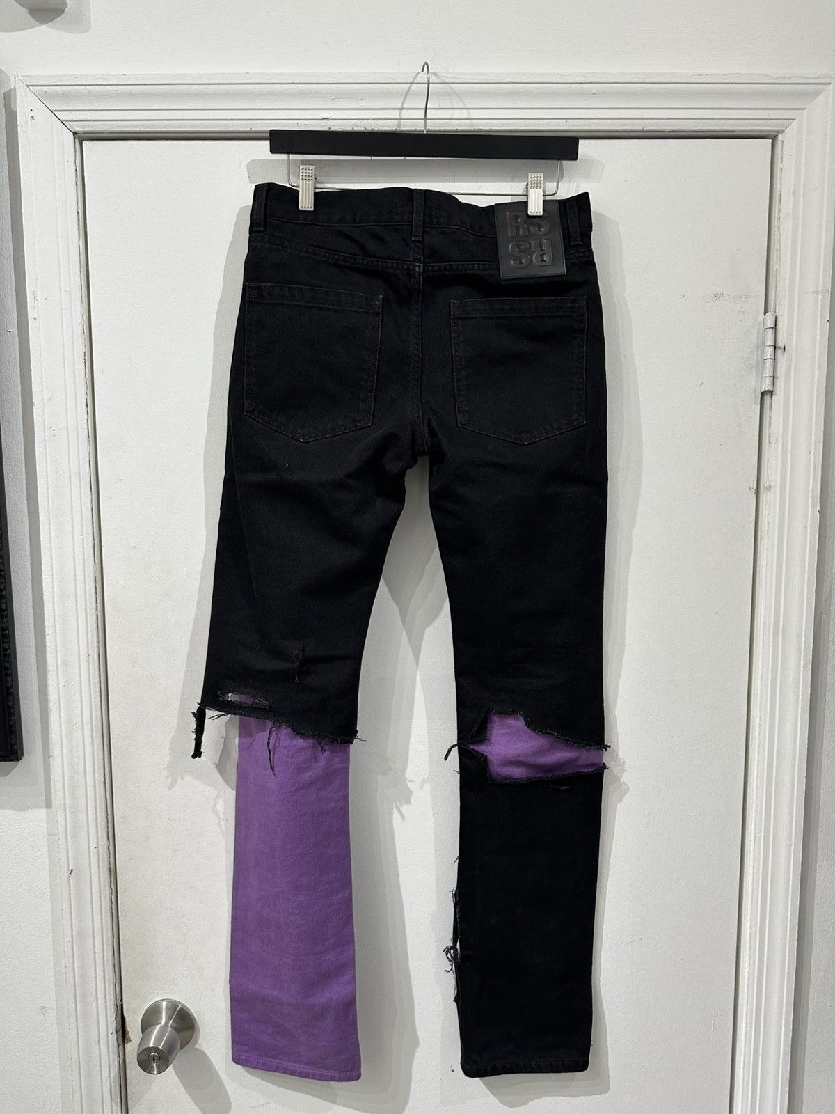 Raf Simons Raf Simons SS20 Destroyed Denim Pants Black Purple Slim Fit Size US 30 / EU 46 - 2 Thumbnail